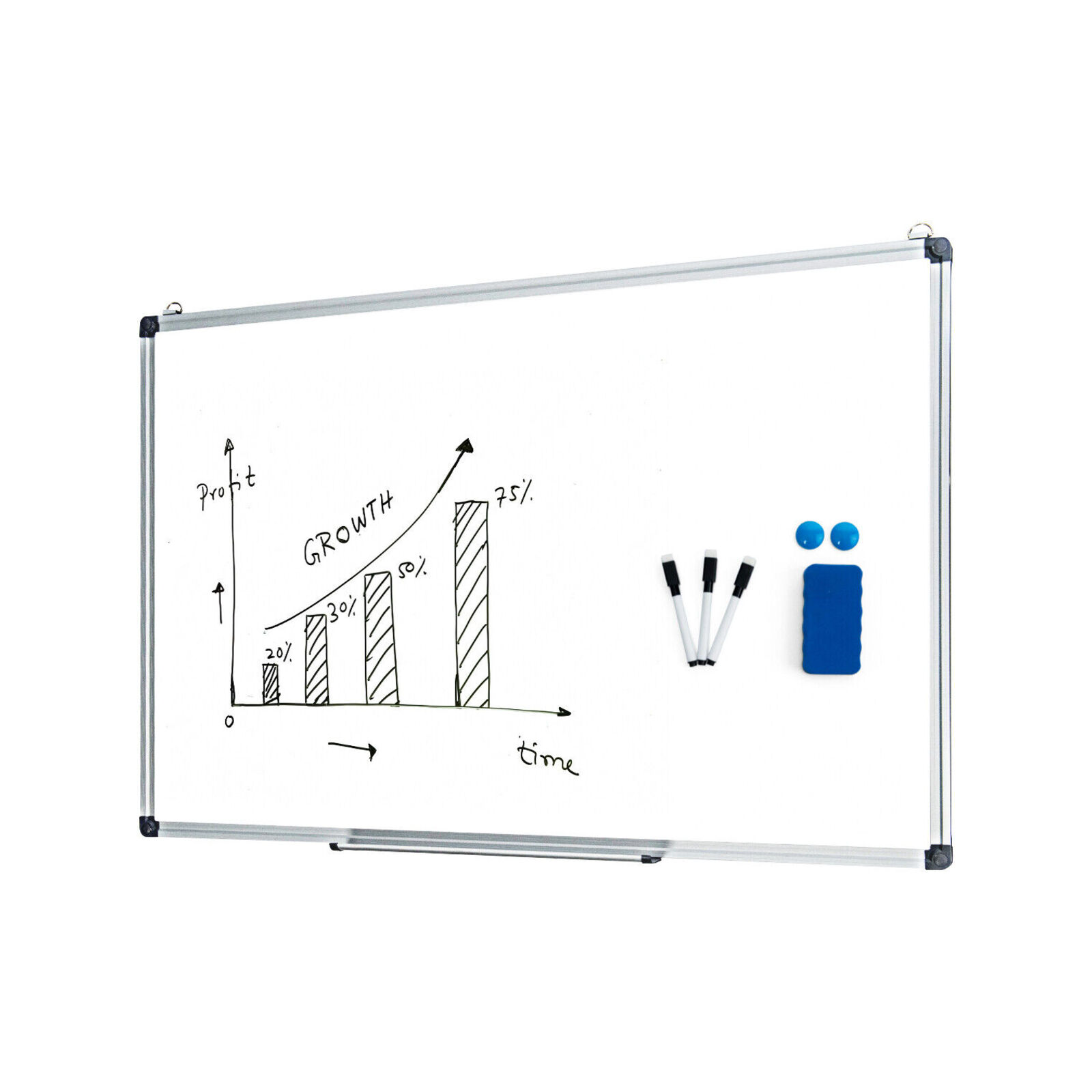 Costway 90x60cm Magnetic Wall Whiteboard Dry Erase Board - Bunnings ...