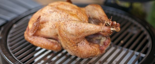 Roast chicken on barbecue