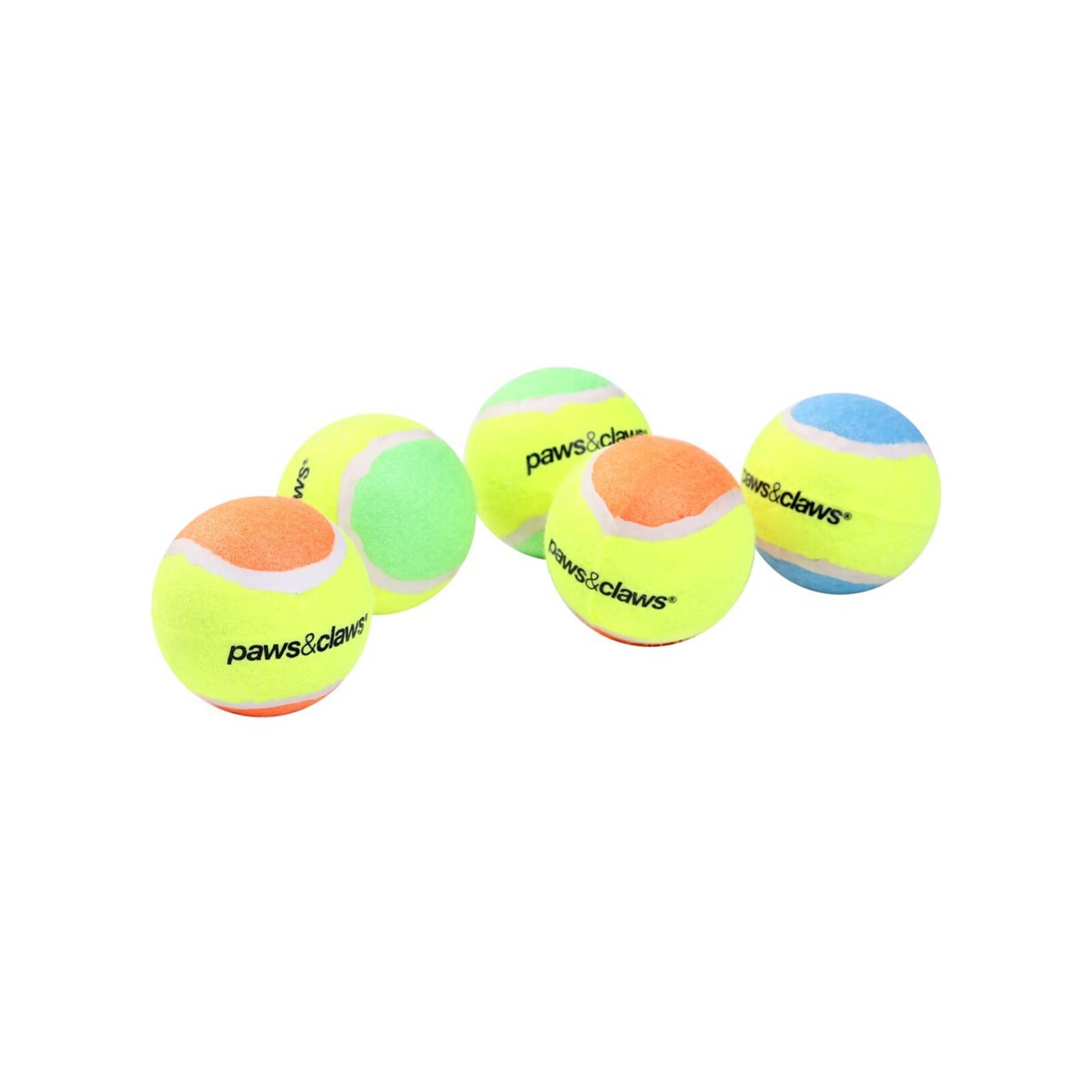 5PK Paws & Claws Tennis Balls 56cm 2Tone Assorted Bunnings Australia