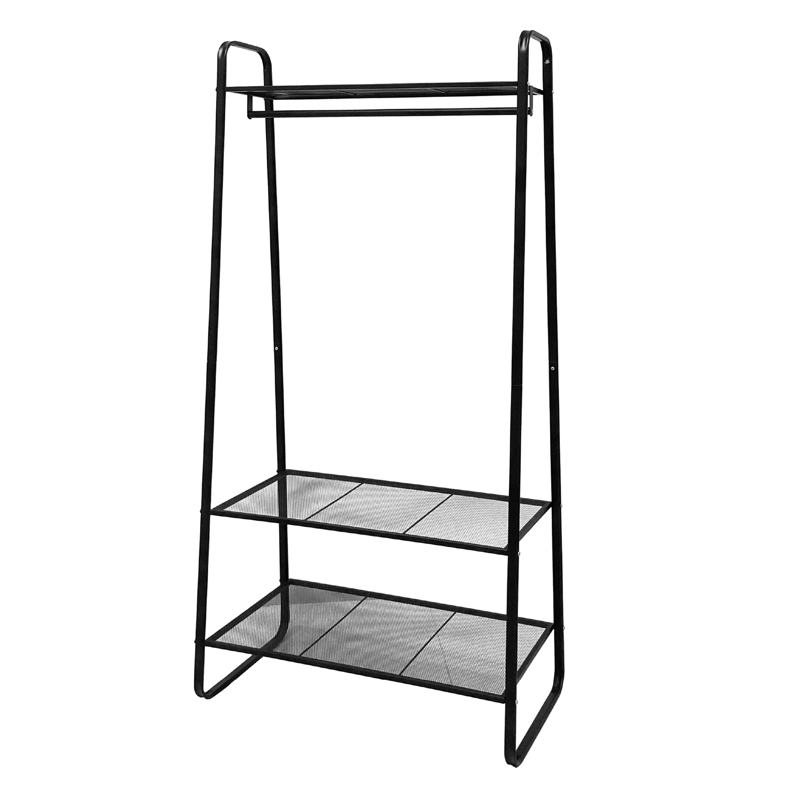 Montgomery 40 x 80 x 160cm Black 2 Mesh Shelf Garment Rack Bunnings Australia