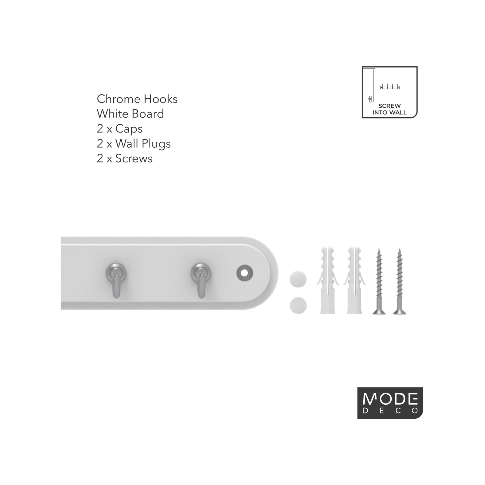 MODE 7 Chrome Hooks On White Board Key Rack Bunnings Australia