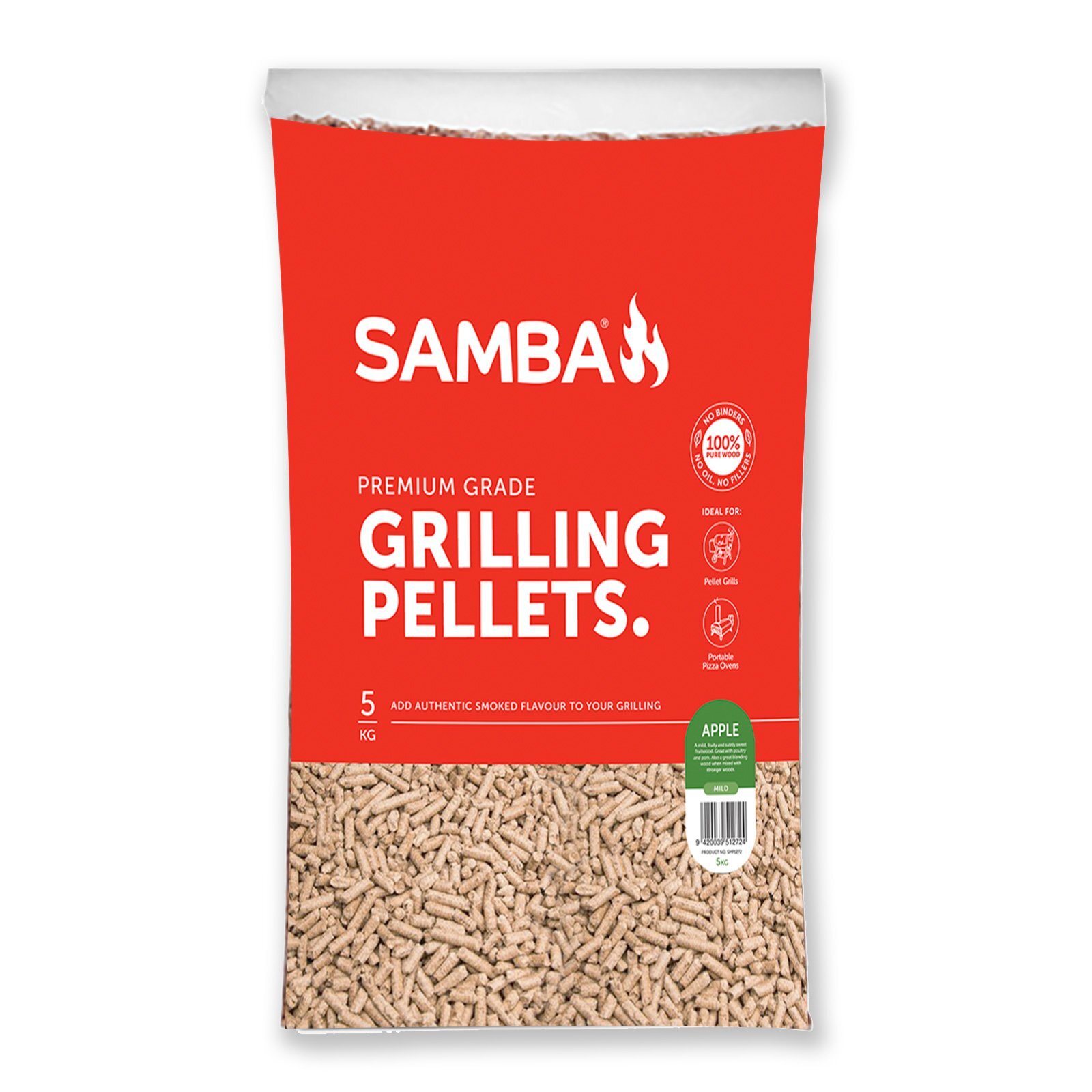 Samba 5kg Apple BBQ Grilling Pellets Bunnings New Zealand
