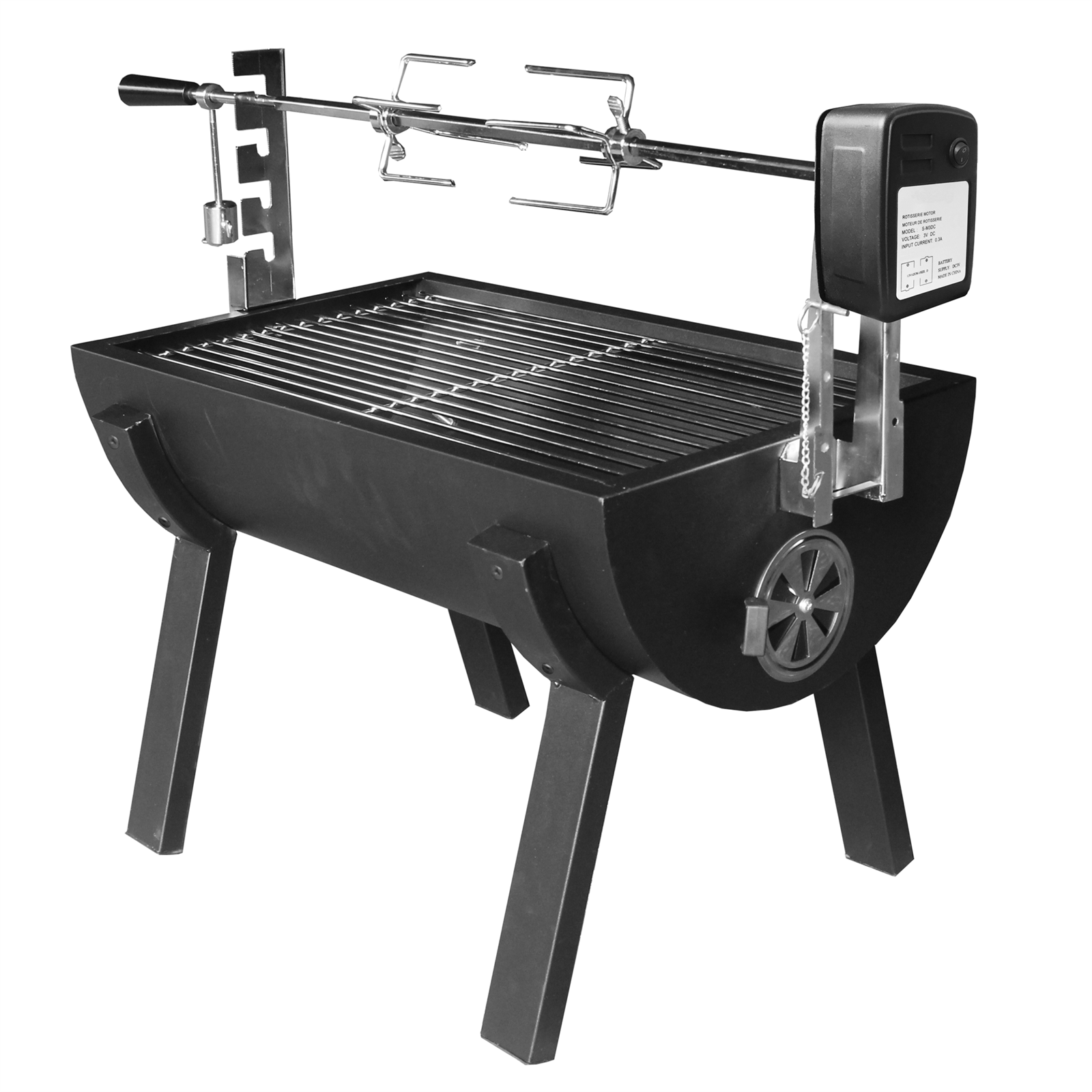 Jumbuck Novo Small Charcoal Spit Roaster - Battery - Bunnings