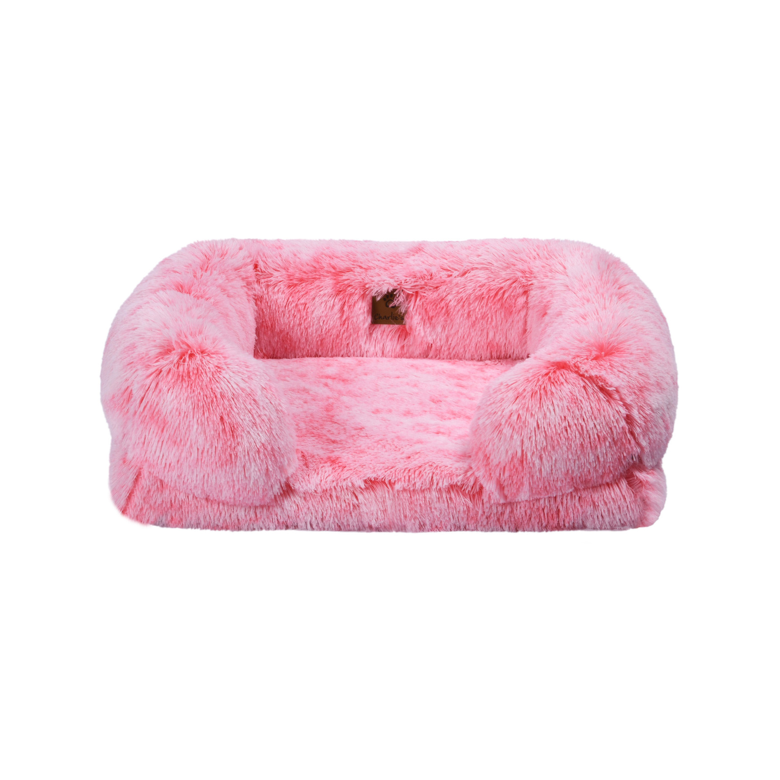 Charlie's Shaggy Faux Fur Orthopedic Memory Foam Sofa Dog Bed with ...