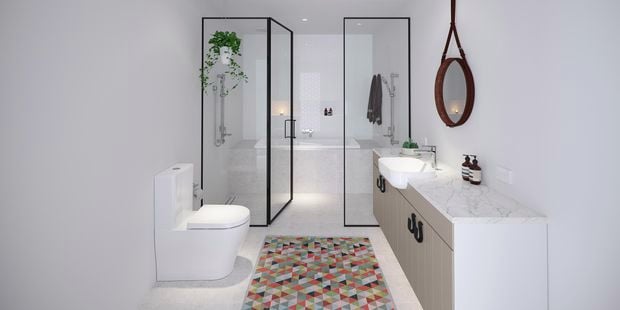 bathroom with shower bath and toilet