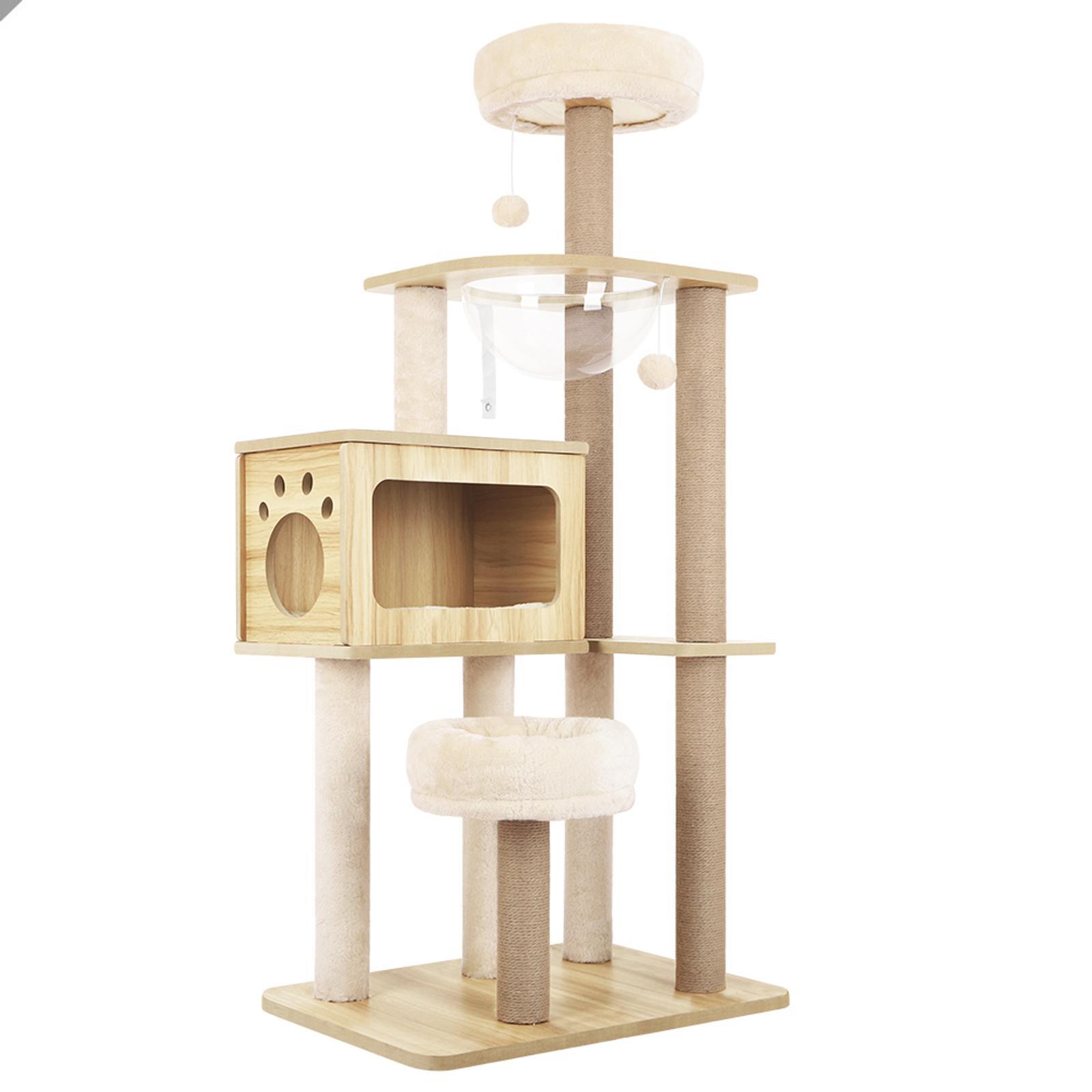 Beastie Cat Tree Scratching Post 144cm Wood - Bunnings Australia