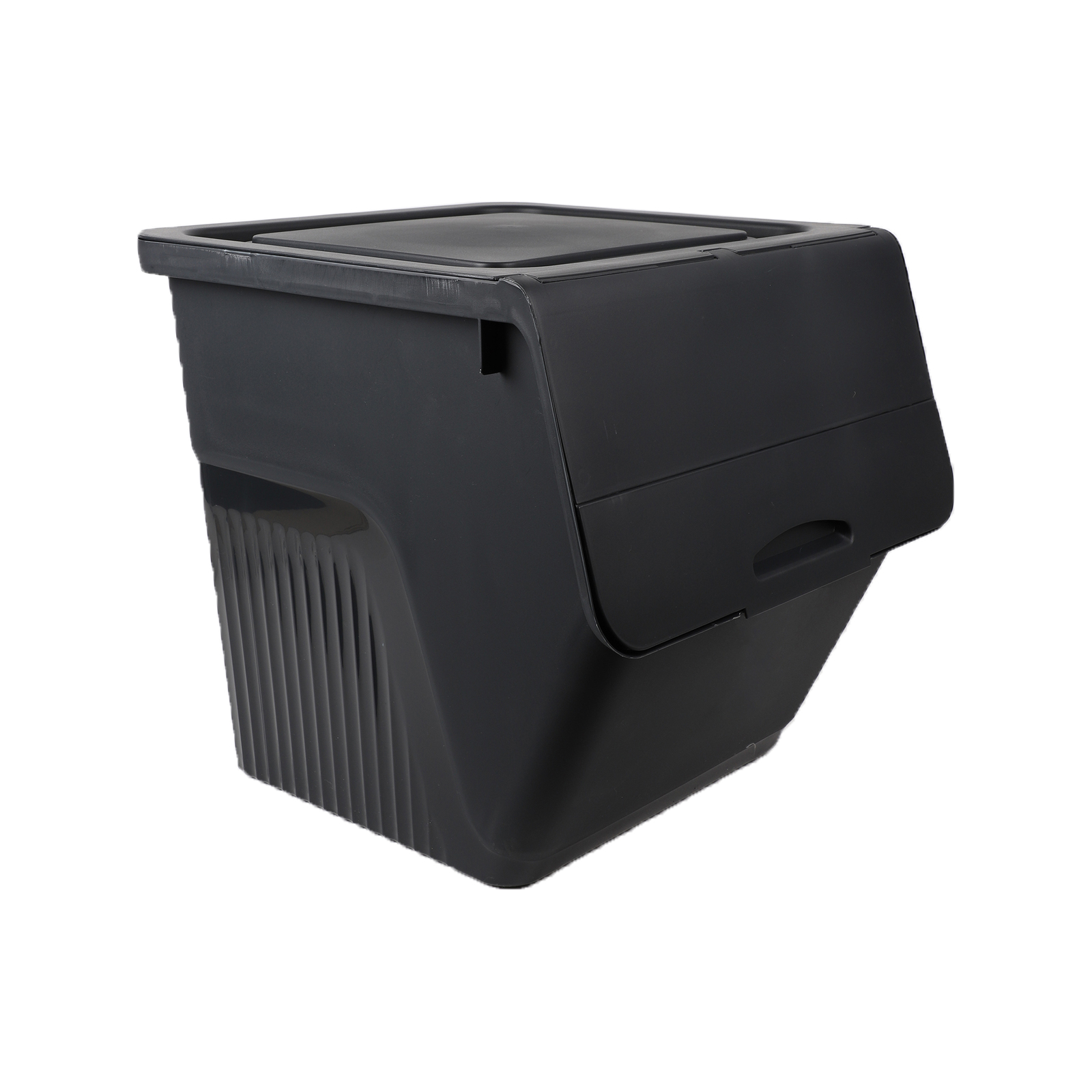 All Set 39 x 37 x 39cm Black Extra Large Hinged Lid Storage Box