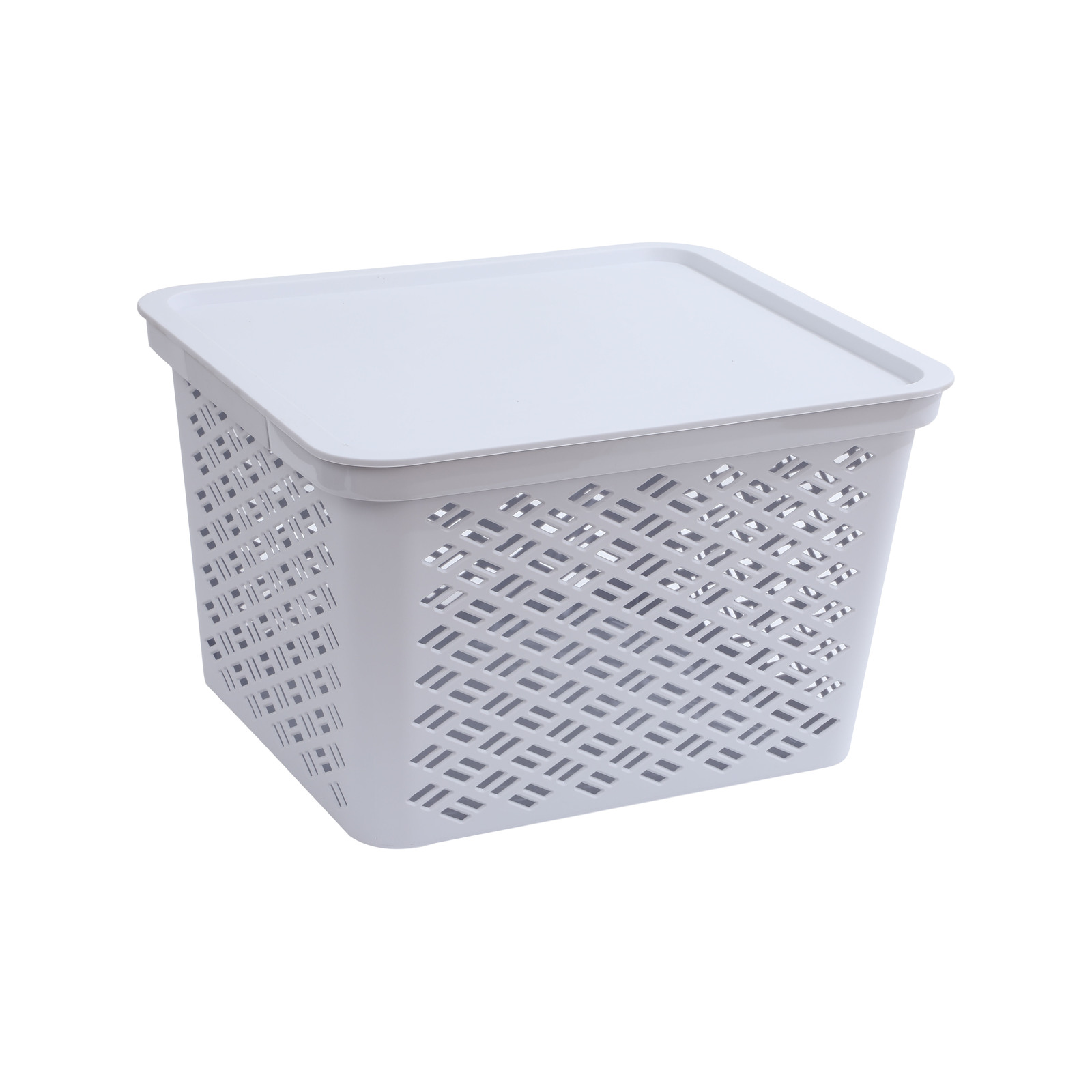 Basket in White, Shopping Basket, Upcycled Plastic Storage Basket
