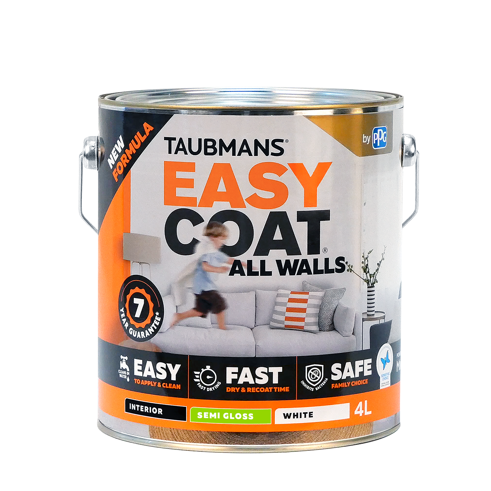Taubmans 4L White Semi Gloss Easycoat All Walls Paint Bunnings Australia