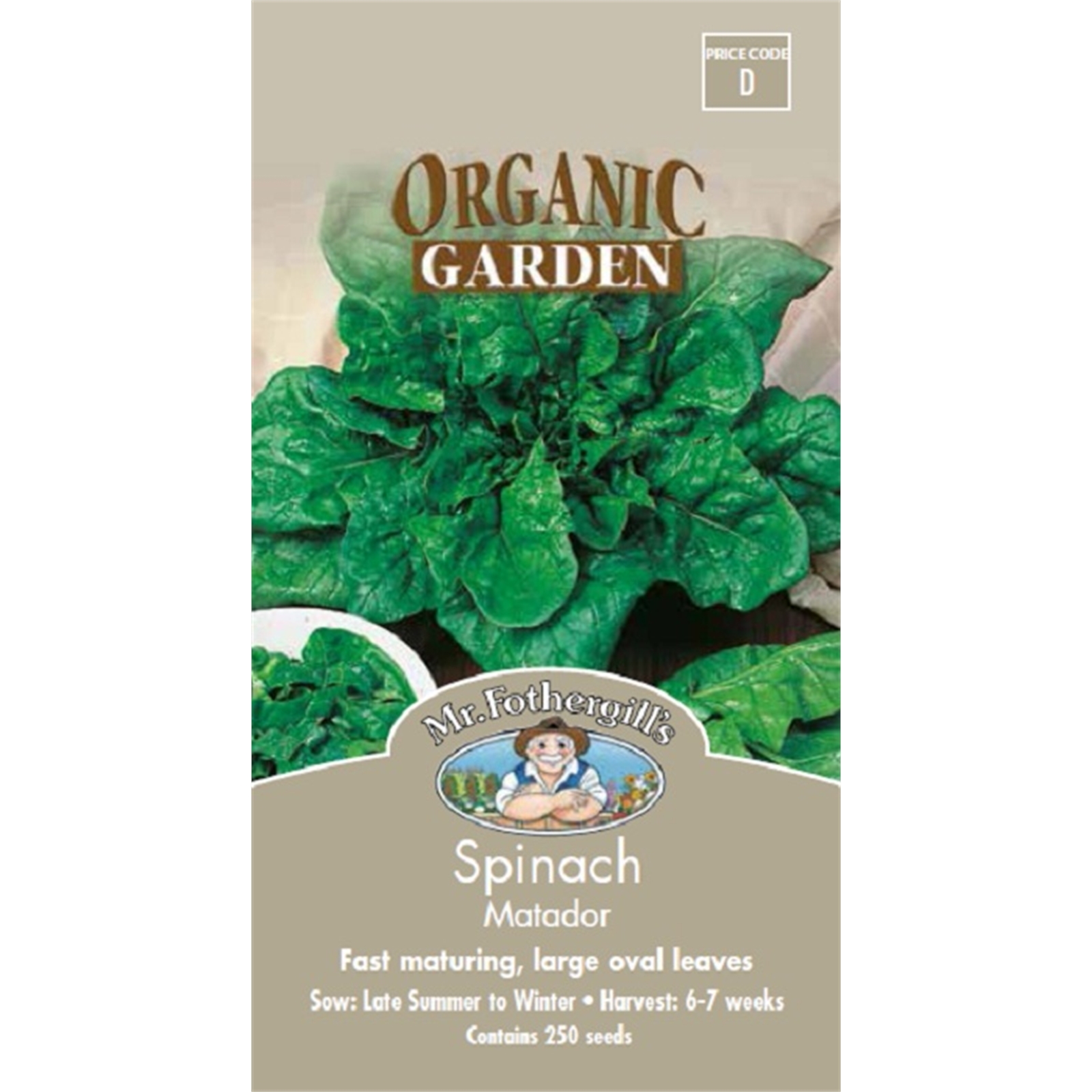 Mr Fothergill's Spinach Matador Organic Seeds Bunnings New Zealand