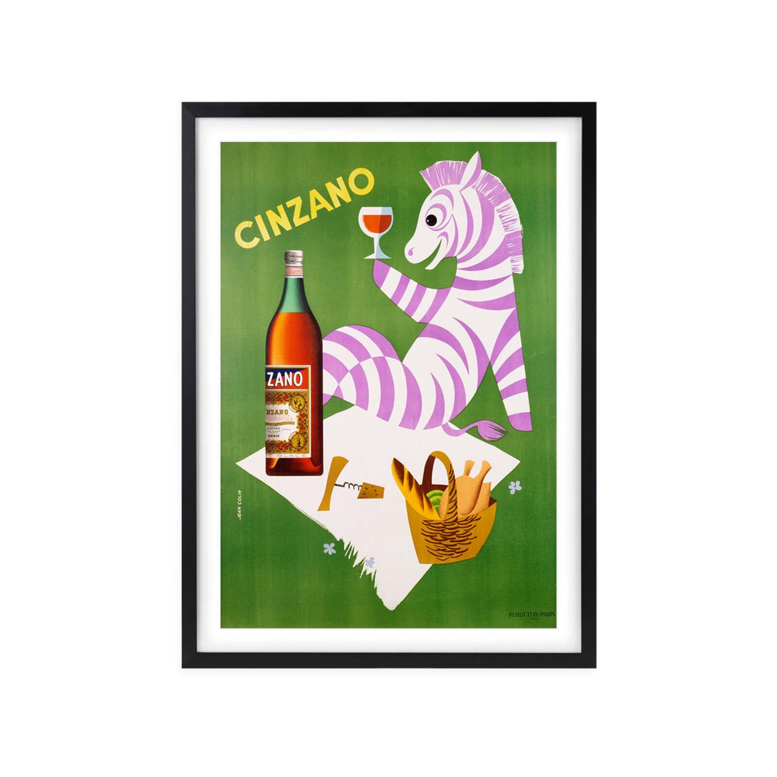 Wall Art's Cinzano Zebra Framed A1 Art Print Bunnings Australia