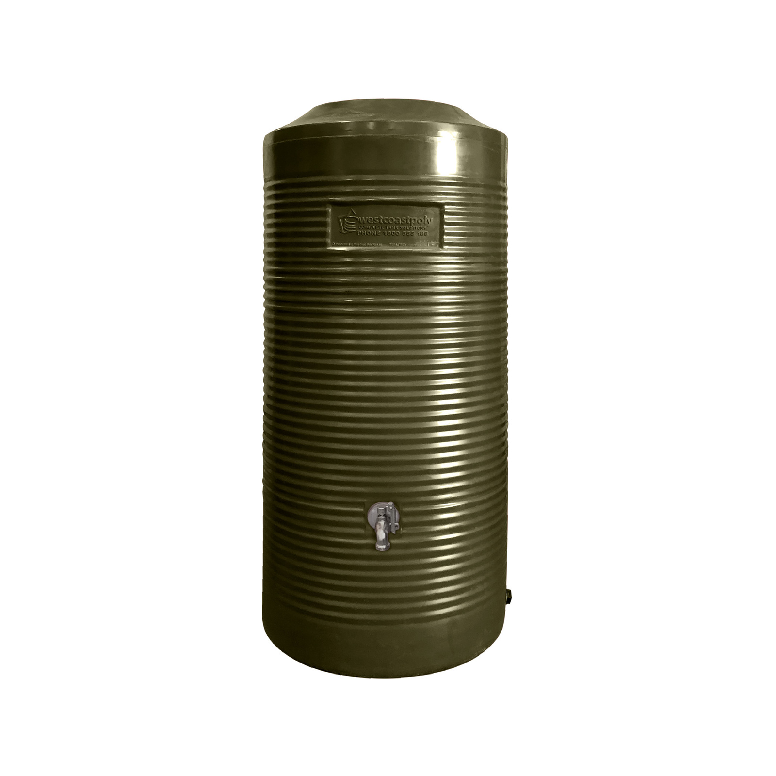 West Coast Poly 320L Bronze Olive Round Poly Water Tank Bunnings
