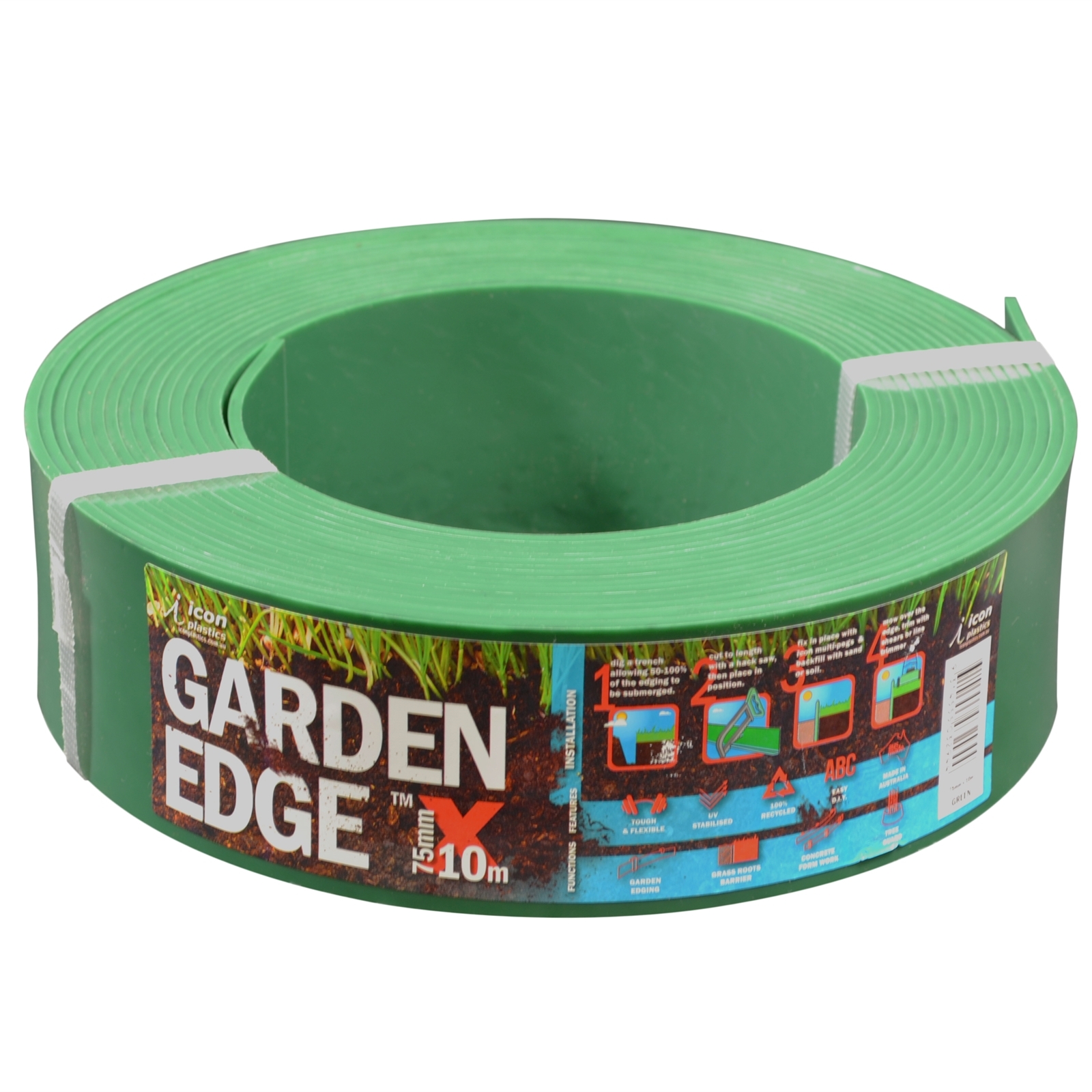 Icon Plastics 75mm x 10m Green Garden Edge Bunnings Australia