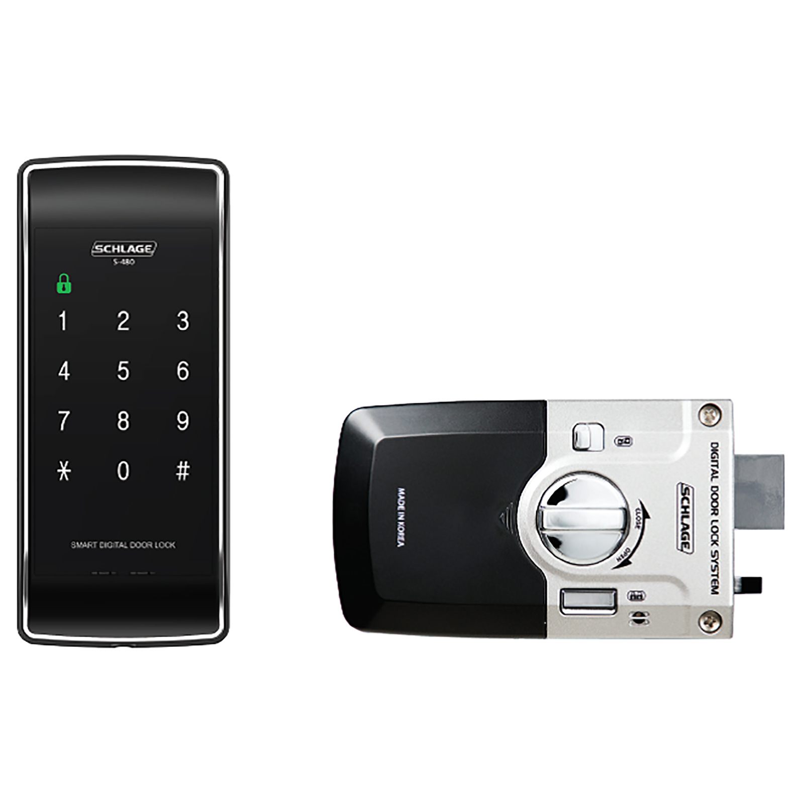 Schlage Black S480 Digital Touchpad Rim Lock Bunnings Australia