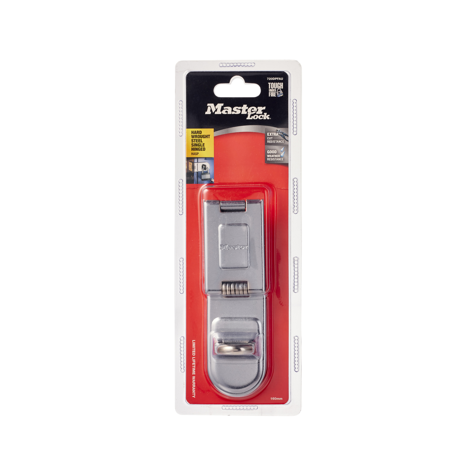 Master Lock 160mm Single Hinged Hasp and Staple Bunnings Australia