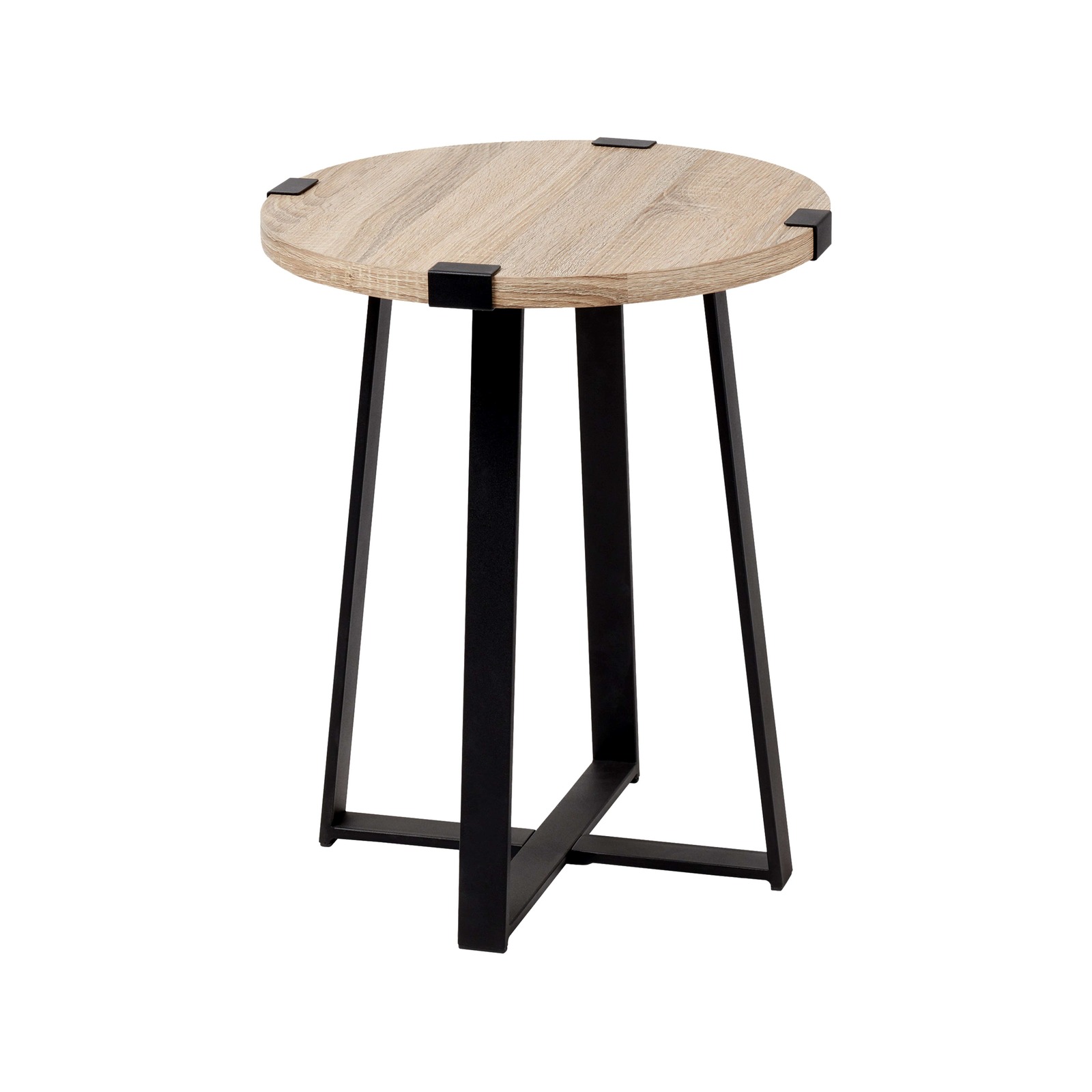 Criterion 450mm Oak Side Table with Black Frame - Bunnings Australia