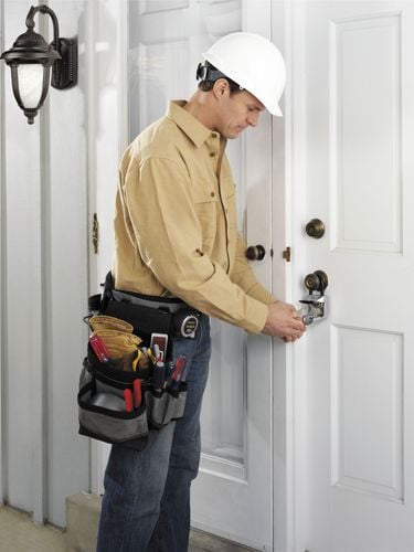 Locksmith installing code key lock box