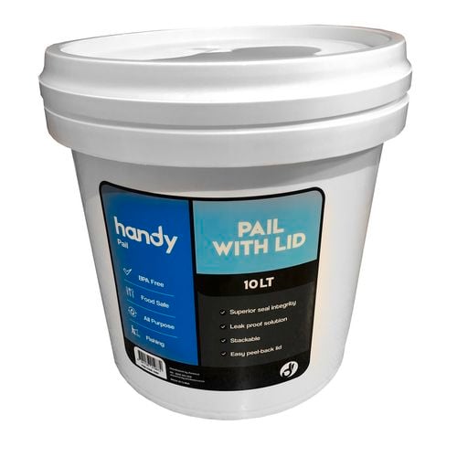 Handy 10L White Pail With Lid Bunnings New Zealand
