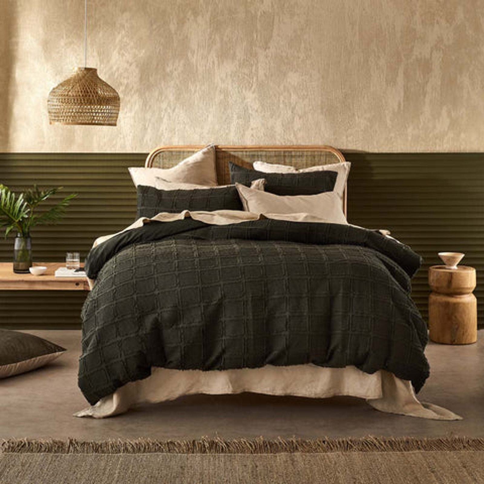 MyHouse Jude Quilt Cover Set Queen Forest Bunnings Australia