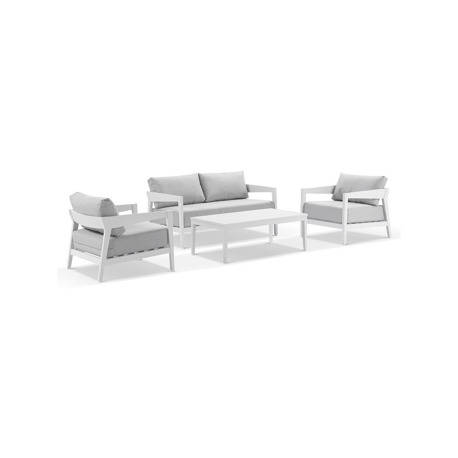 Bronte 2+1+1 Outdoor Aluminium Lounge Setting With Coffee Table Bunnings Australia