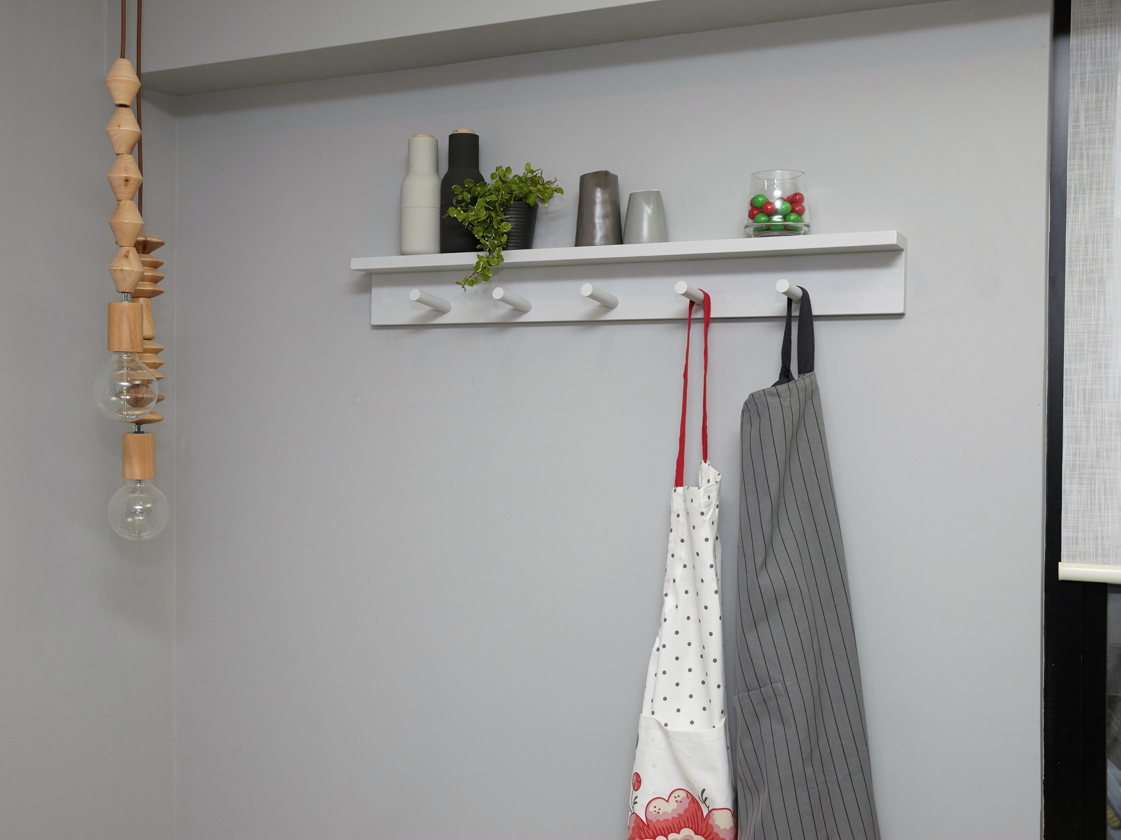 Shelf With Hooks and Ledge Shelf for Pictures Kitchen Decor Wooden Peg Rail  Coat Rack Entryway Decor Minimalist Shaker Peg 