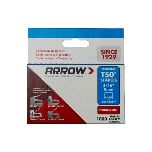 Arrow T50 1/2 In. Stainless-Steel Staples (1,000-Pack) 508SS1 - Foto 9