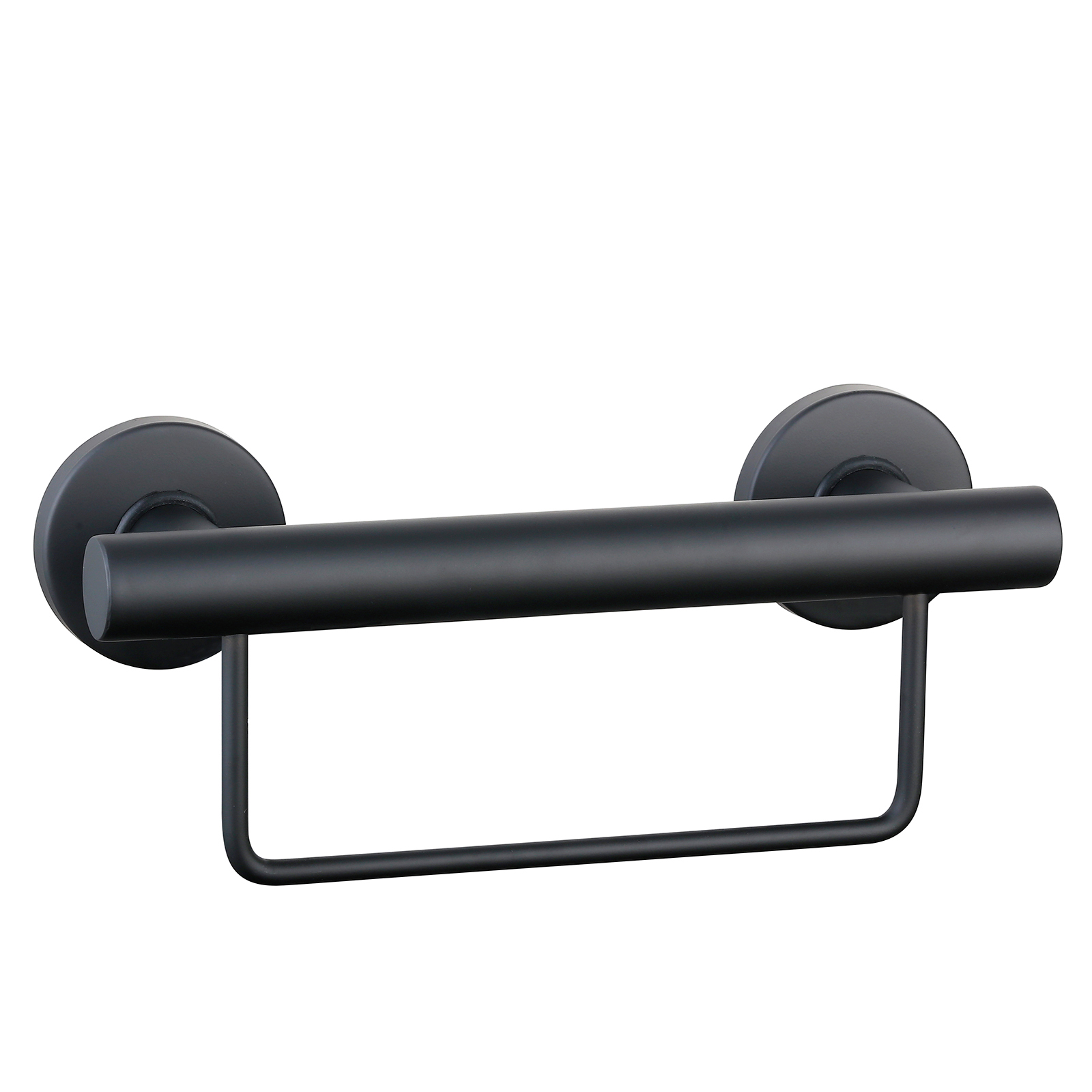 evekare 300mm Black Towel Rail With Grab Rail - Bunnings Australia