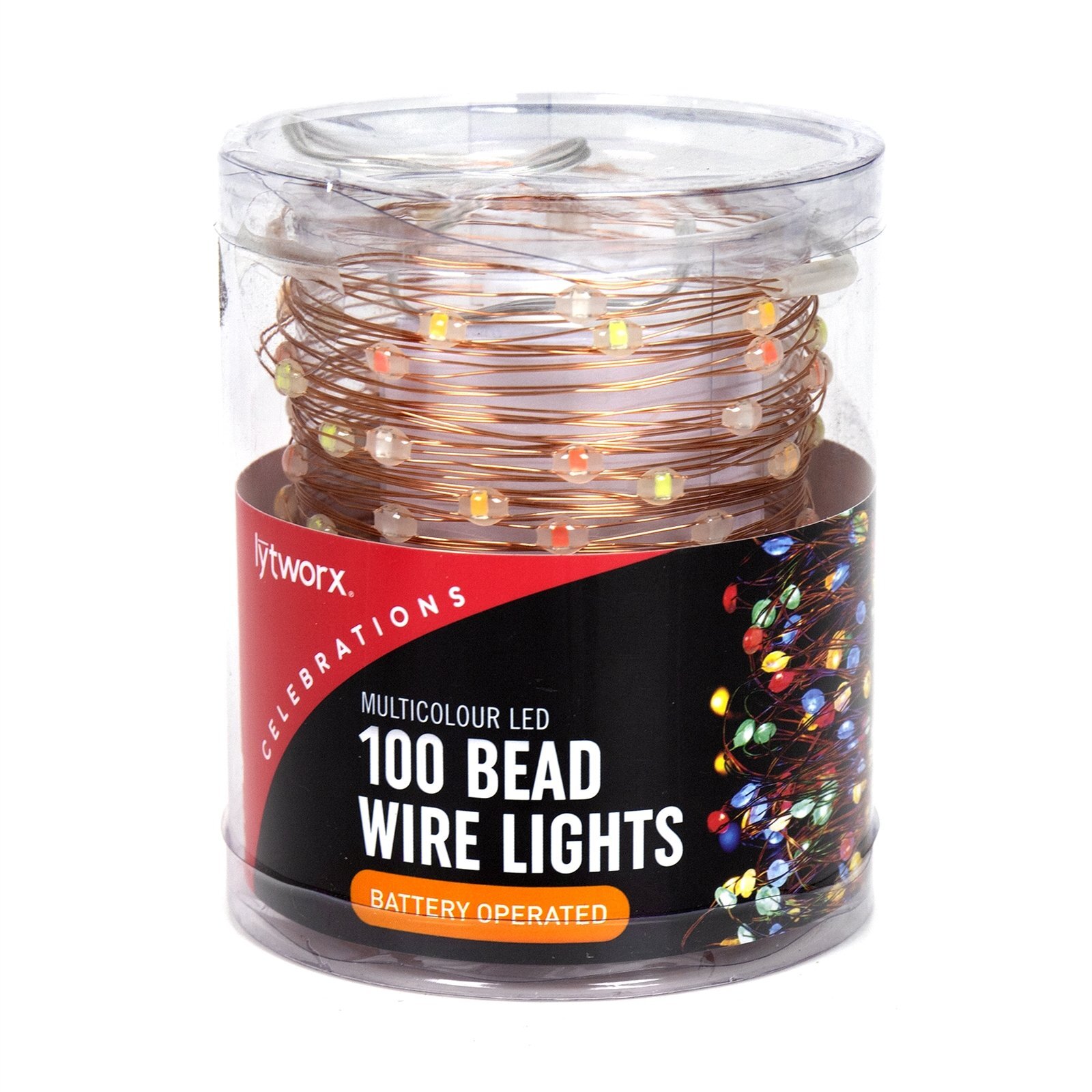 Lytworx Multicolour Battery Operated Bead Wire Lights 100 Pack