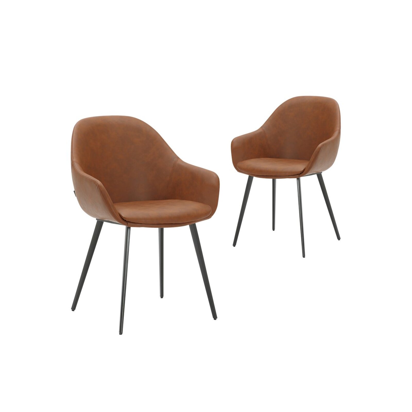 Simplife Set of 2 Fido Tan Faux Leather Dining Chairs - Bunnings Australia