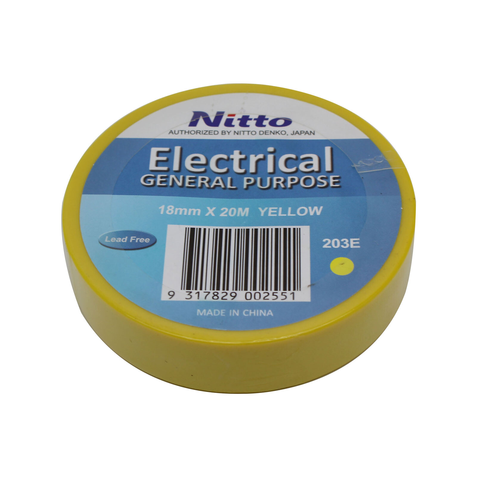 Nitto Denko 18mm x 20m Yellow PVC Electrical Insulation Tape Bunnings