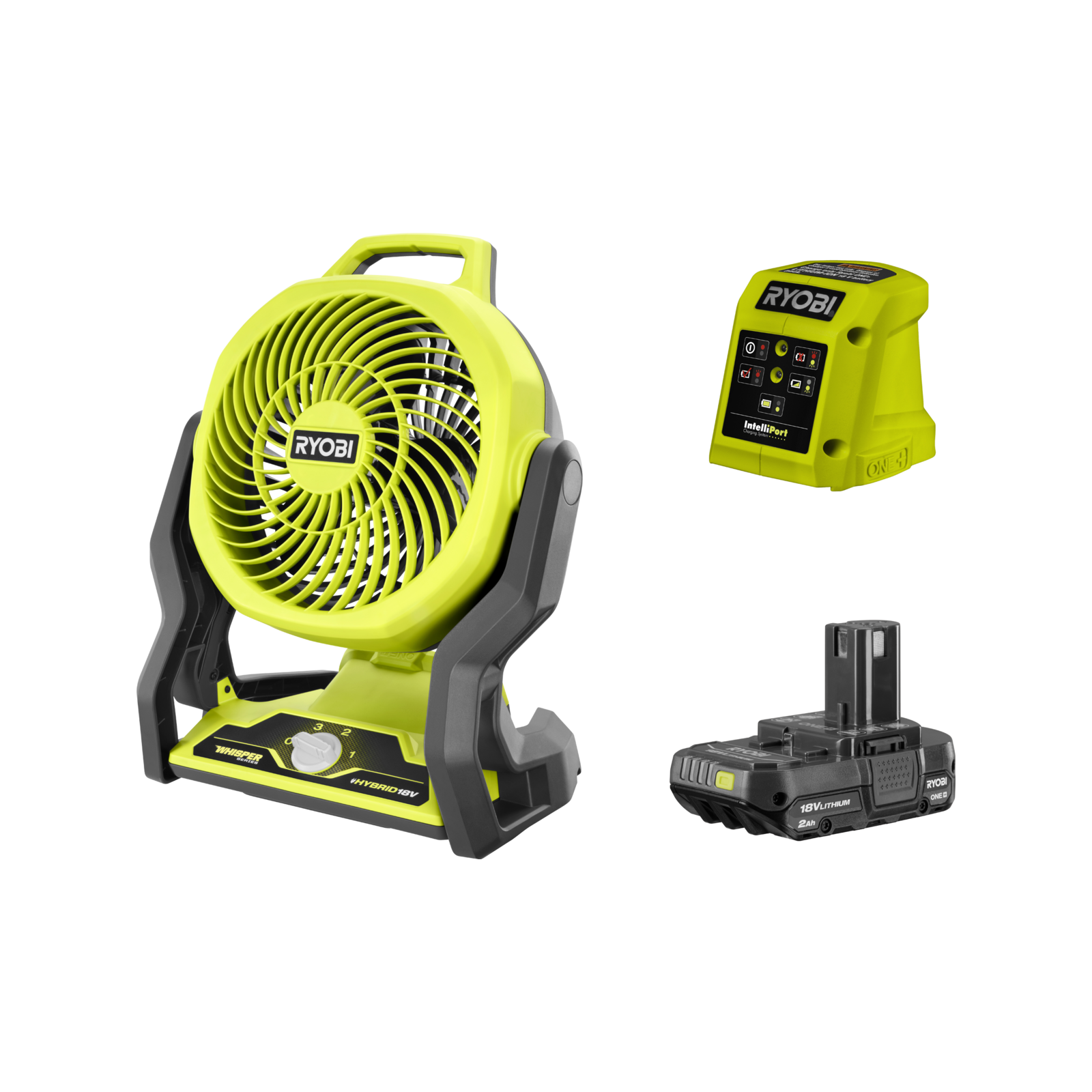Ryobi 18V ONE+ 7.5” Hybrid Fan 2.0Ah R18HF12 Kit - Bunnings Australia