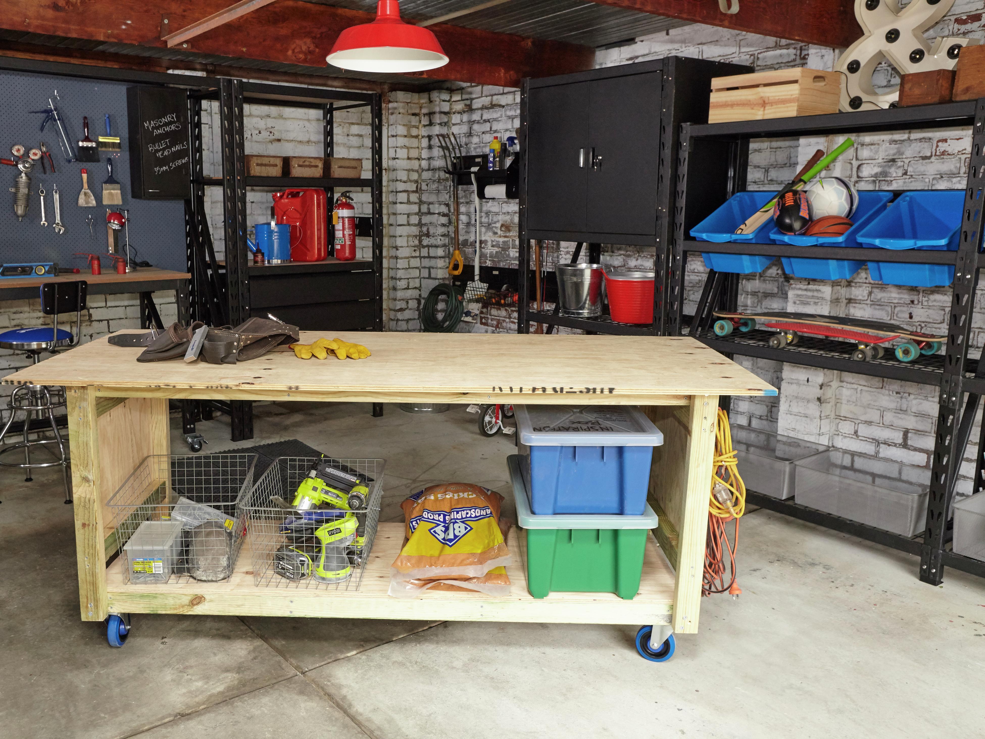 Folding Workbench Storage Organizer Garage Work Shop Table DIY