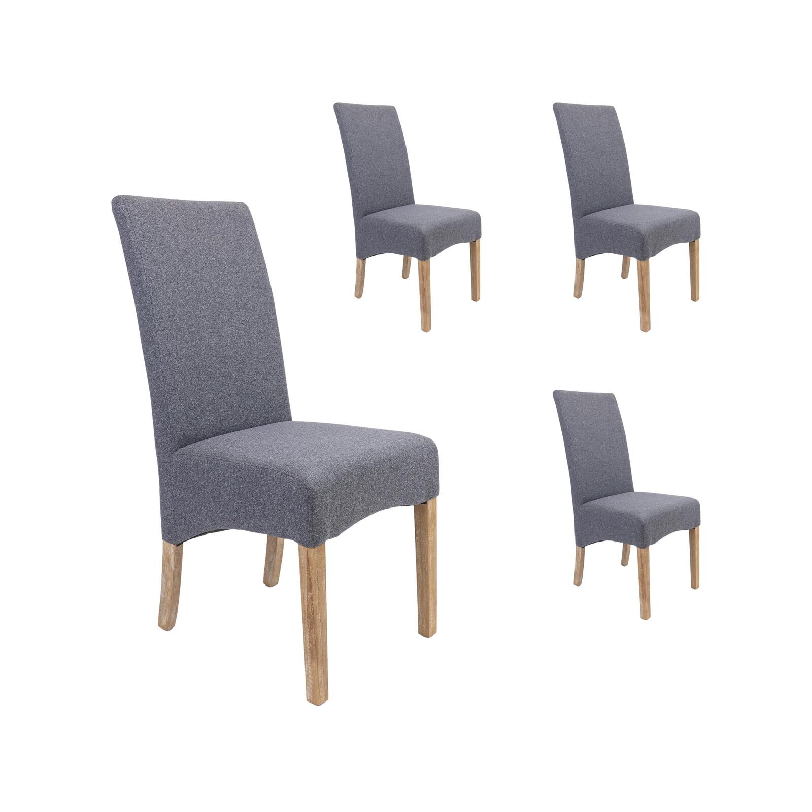 Jackson Dining Chair Set of 4 Fabric Seat Solid Pine Wood Furniture