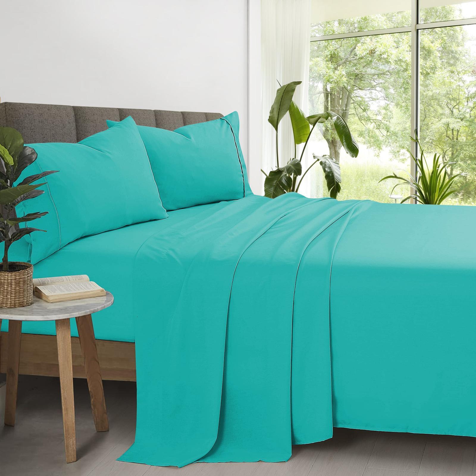 2000TC Super Soft Bamboo Microfibre Sheet Set Teal Queen Bunnings Australia