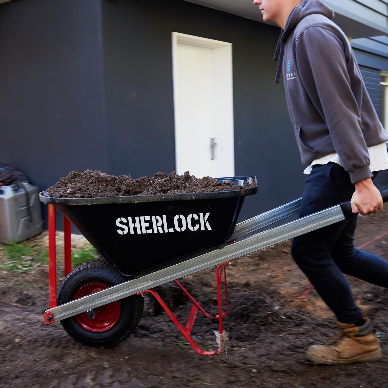 Sherlock 100L Trade Tough Premium Poly Tray Wheelbarrow Bunnings Australia