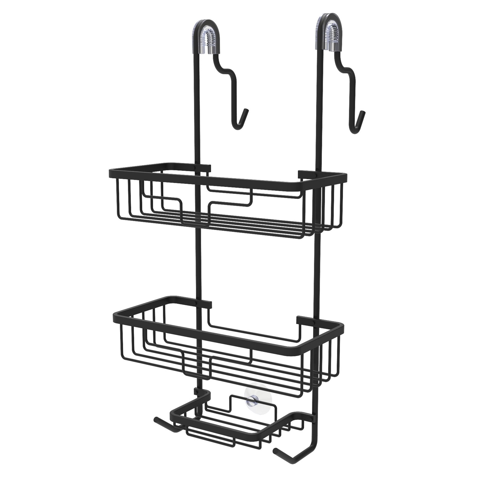 Evolve Lifewares Matte Black Rust Free Over The Screen Shower Caddy