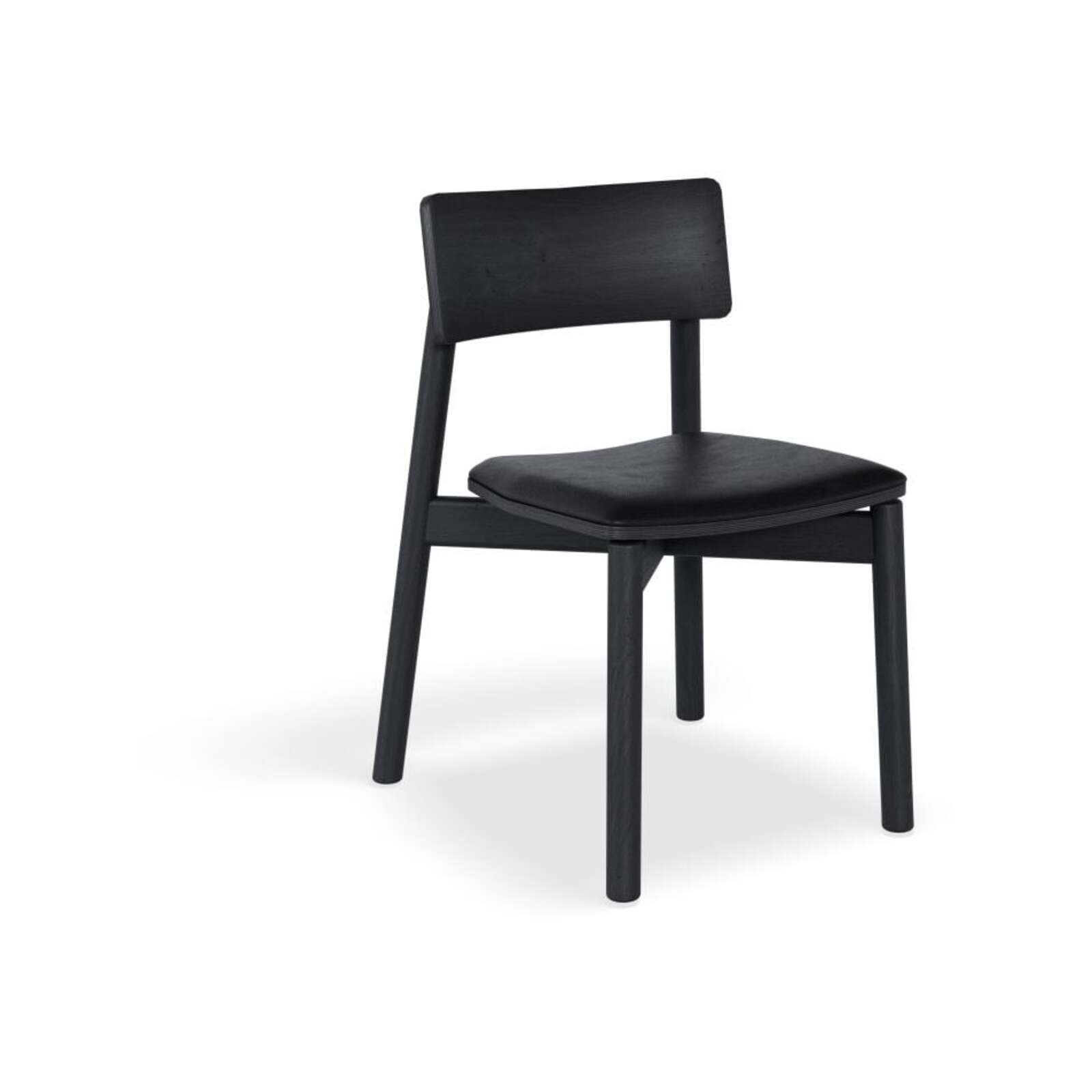 Andi Wooden Dining Chair Black Ash Upholstered Seat Vintage Grey