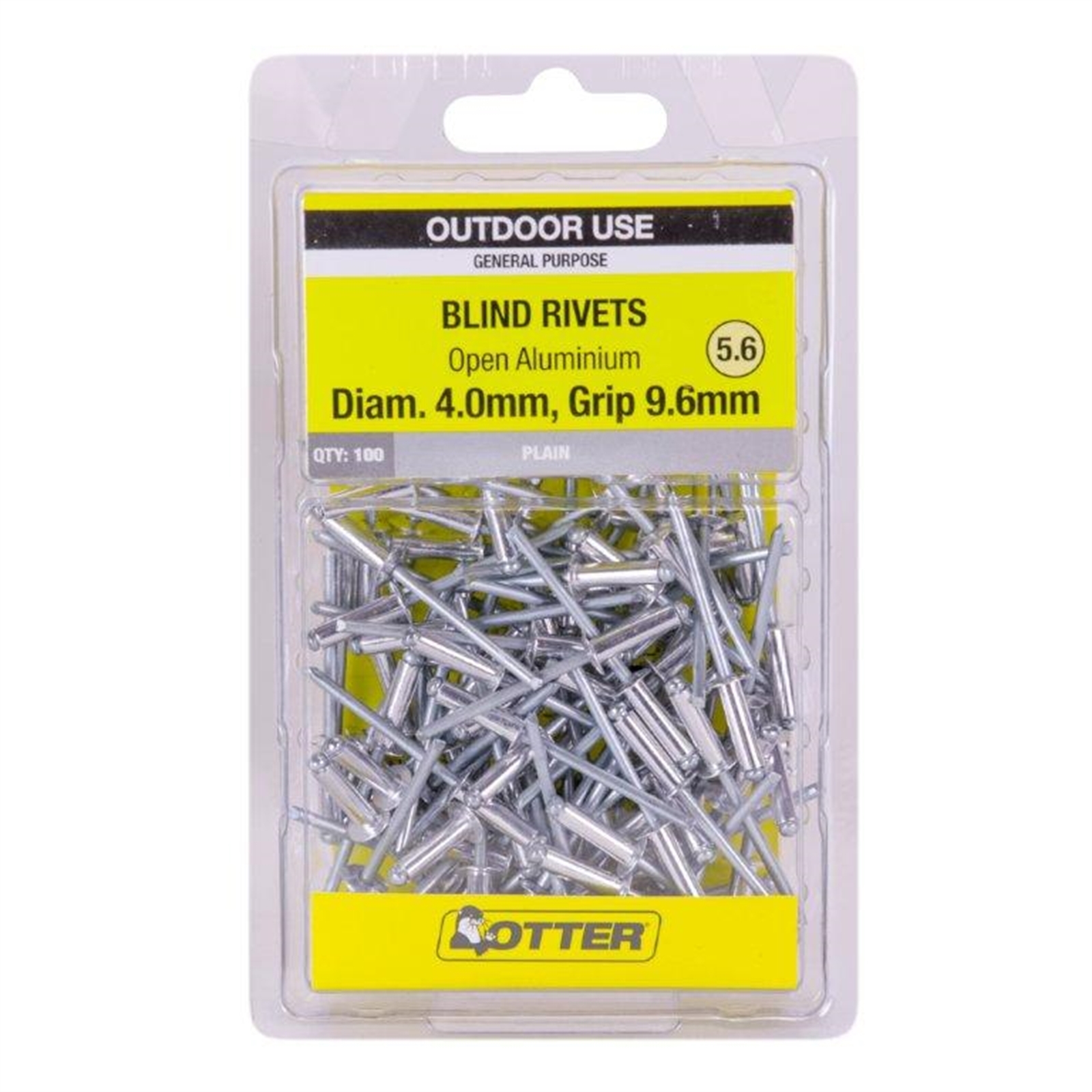 Otter 4.0 x 9.6mm Open Aluminium Blind Rivets - 100 Pack - Bunnings ...