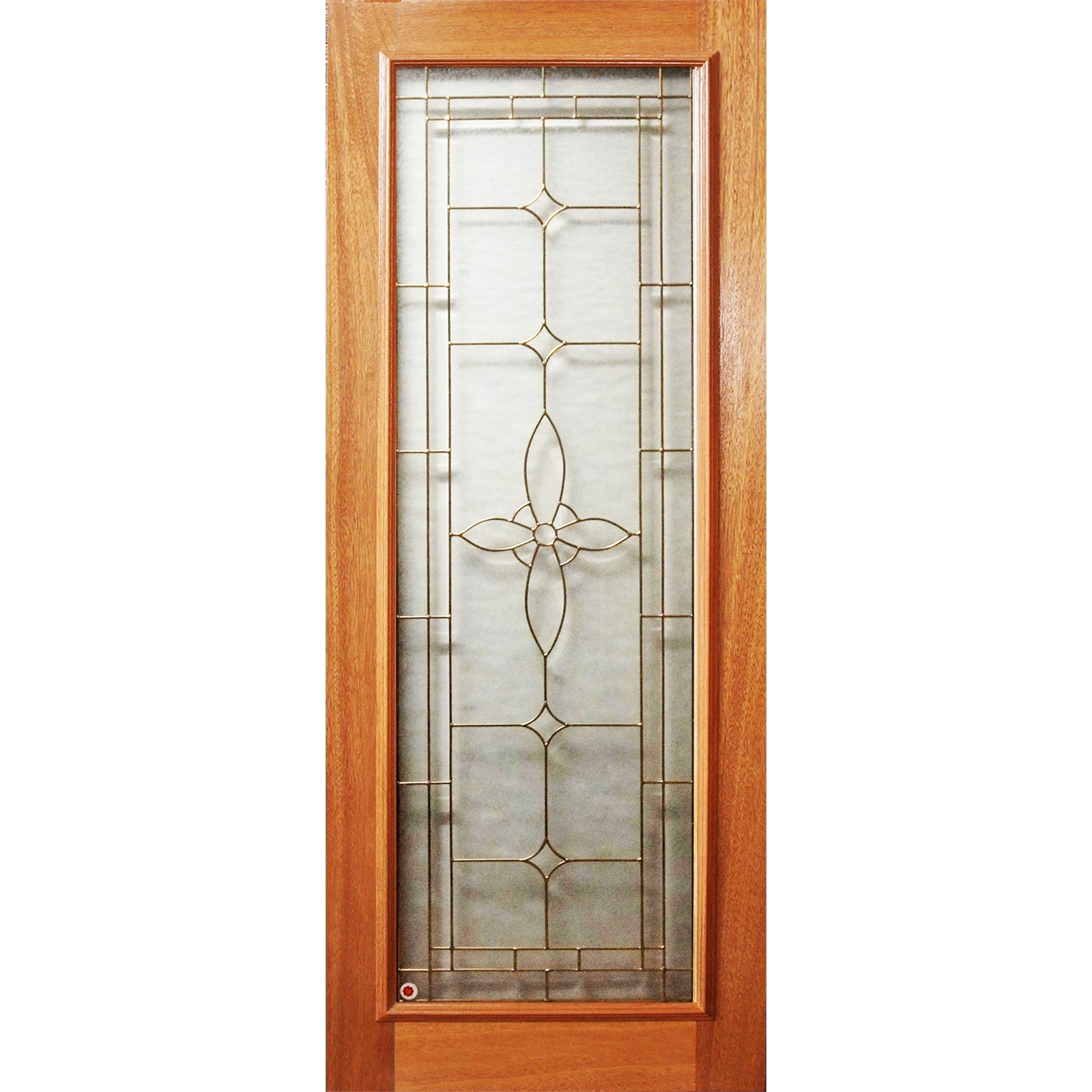 Woodcraft 2040 x 820 x 40mm Entrance Door 1Lite Gold Lead TG Glass