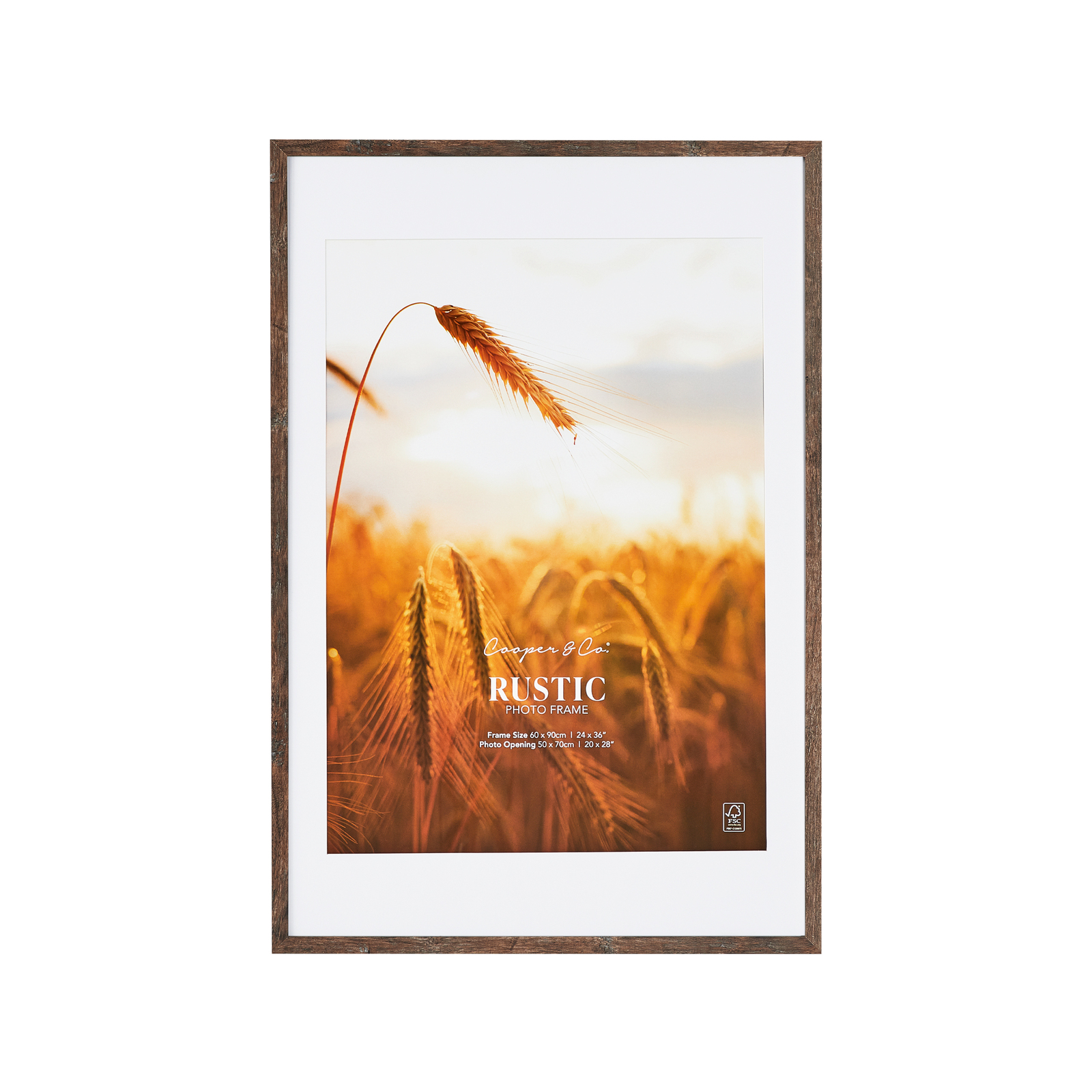 Cooper & Co. 60x90cm Matt to 50x70cm Natural Premium Rustic Wooden