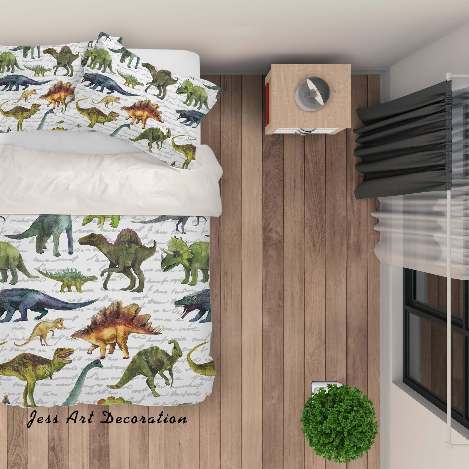 3D Dinosaur Quilt Cover Set Bedding Set Pillowcases 12 Bunnings Australia