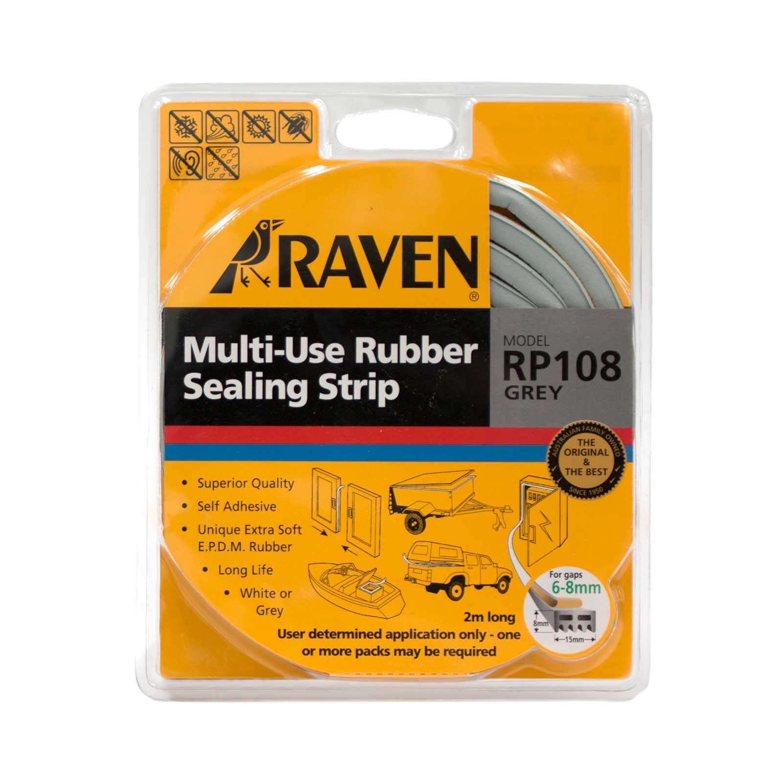 Raven 2m Grey Multi Use  Rubber Sealing Strip