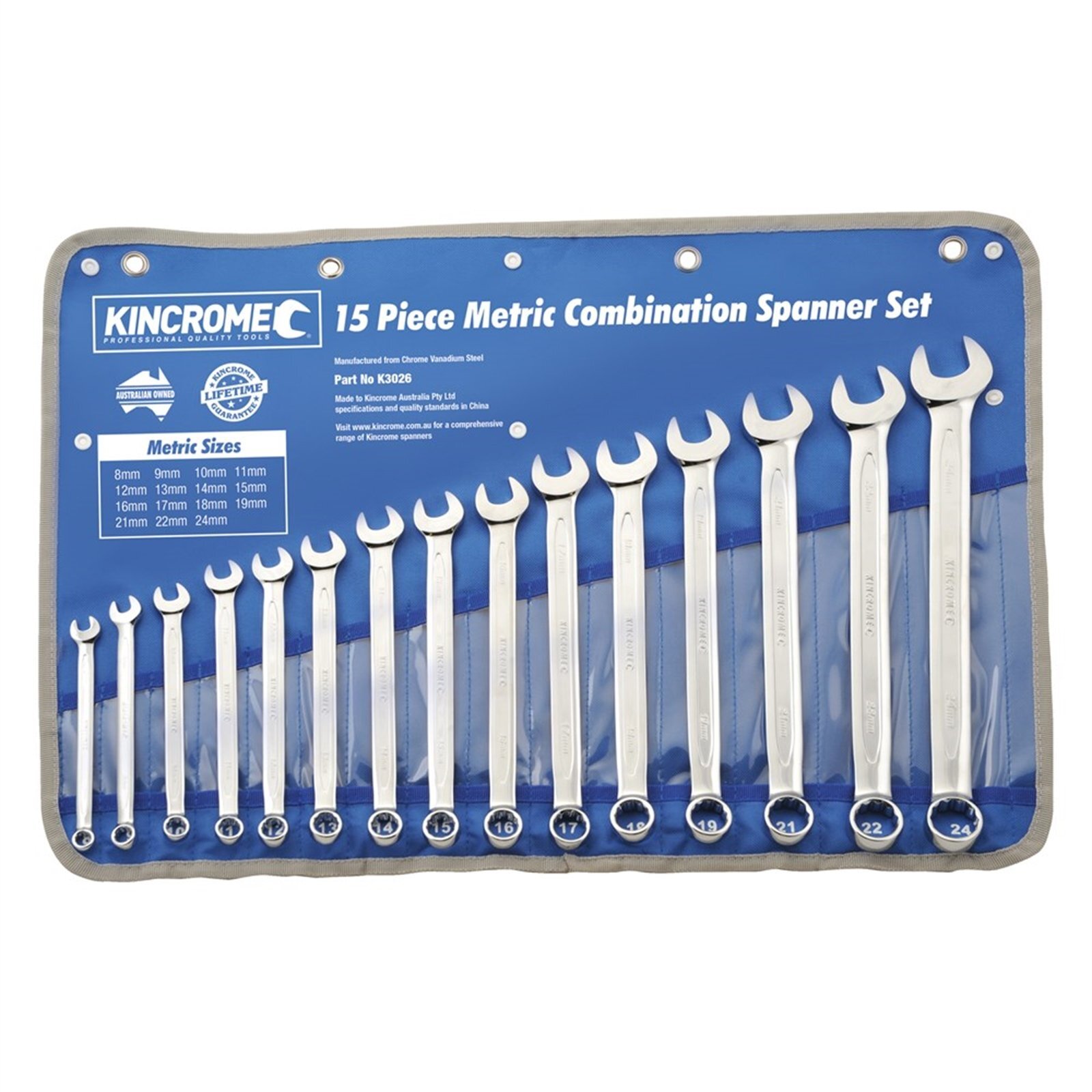 Kincrome 15 Piece Metric Combination Spanner Set Bunnings New Zealand