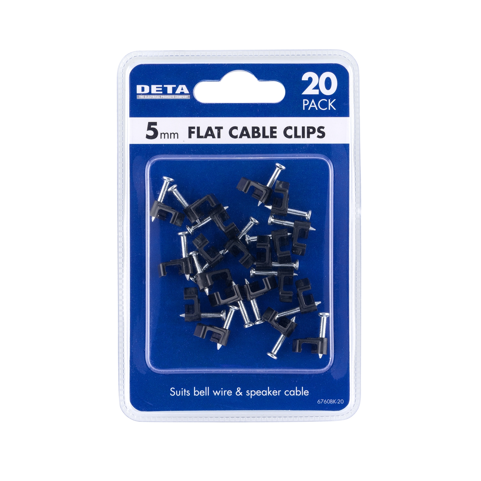 DETA 5mm Black Flat Cable Clips 20 Pack Bunnings New Zealand