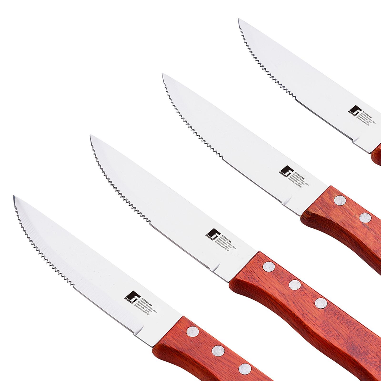 4pc Bergner Stainless Steel Steak Knife Set - Silver - Bunnings Australia