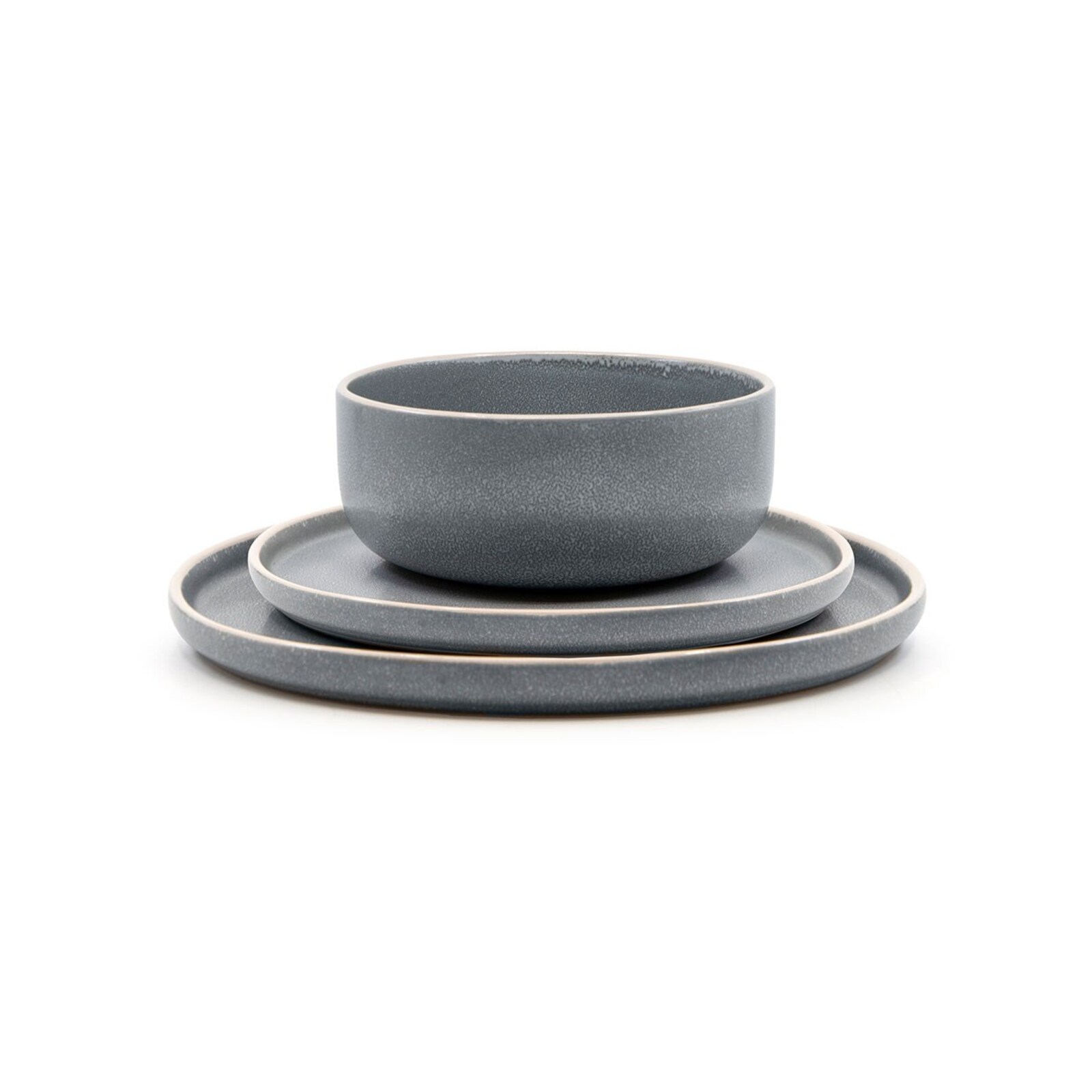 Salt & Pepper Hana 12 Piece Stoneware Dinner Set Light Blue Bunnings