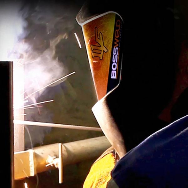 Man using Bossweld welding equipment