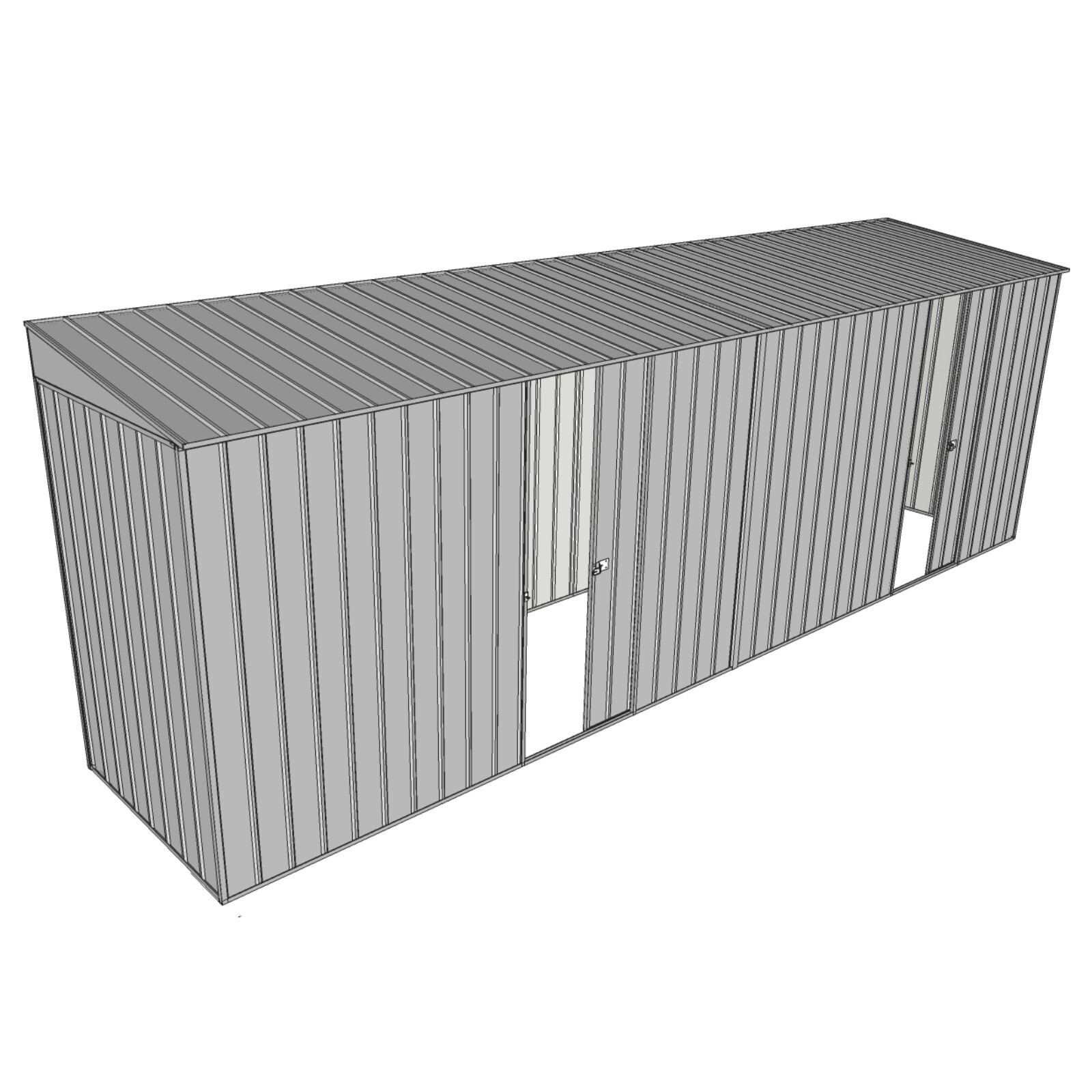 Build-A-Shed 1.2 x 6.0 x 2.0m Skillion Dual Single Sliding Side Doors ...