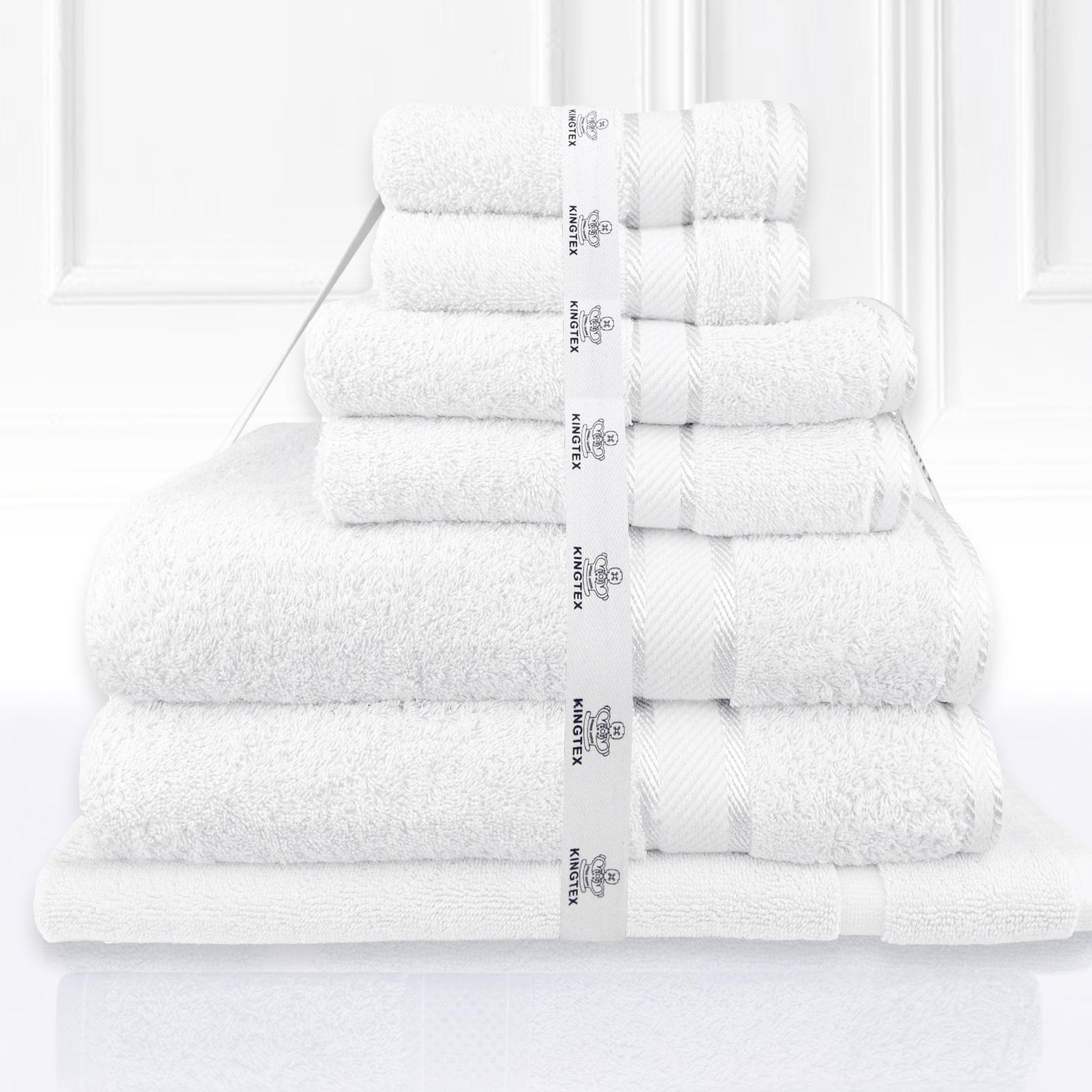 Luxury Kingtex 100 Cotton Towel Set 14pc Set White Bunnings Australia