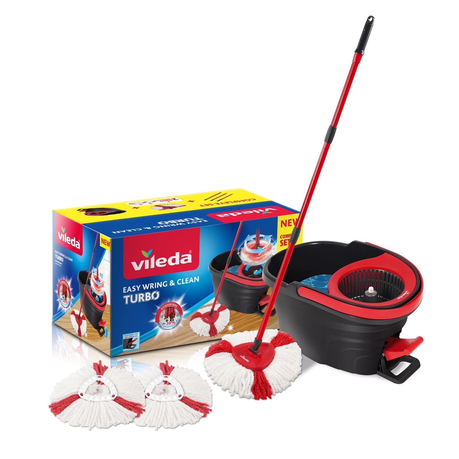 Vileda Easy Wring And Clean Turbo Mop With 2 Refills Bunnings Australia